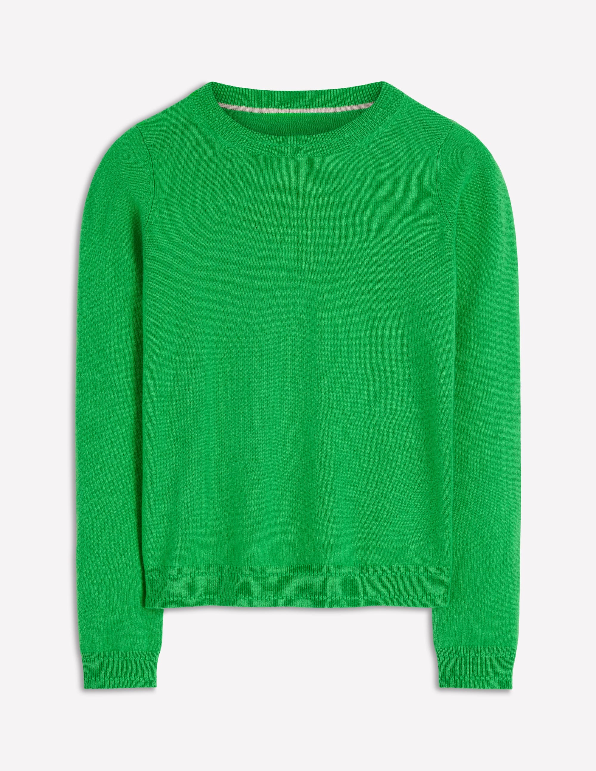 Eva Cashmere Crew Neck Jumper-Sapling Green - Image 6