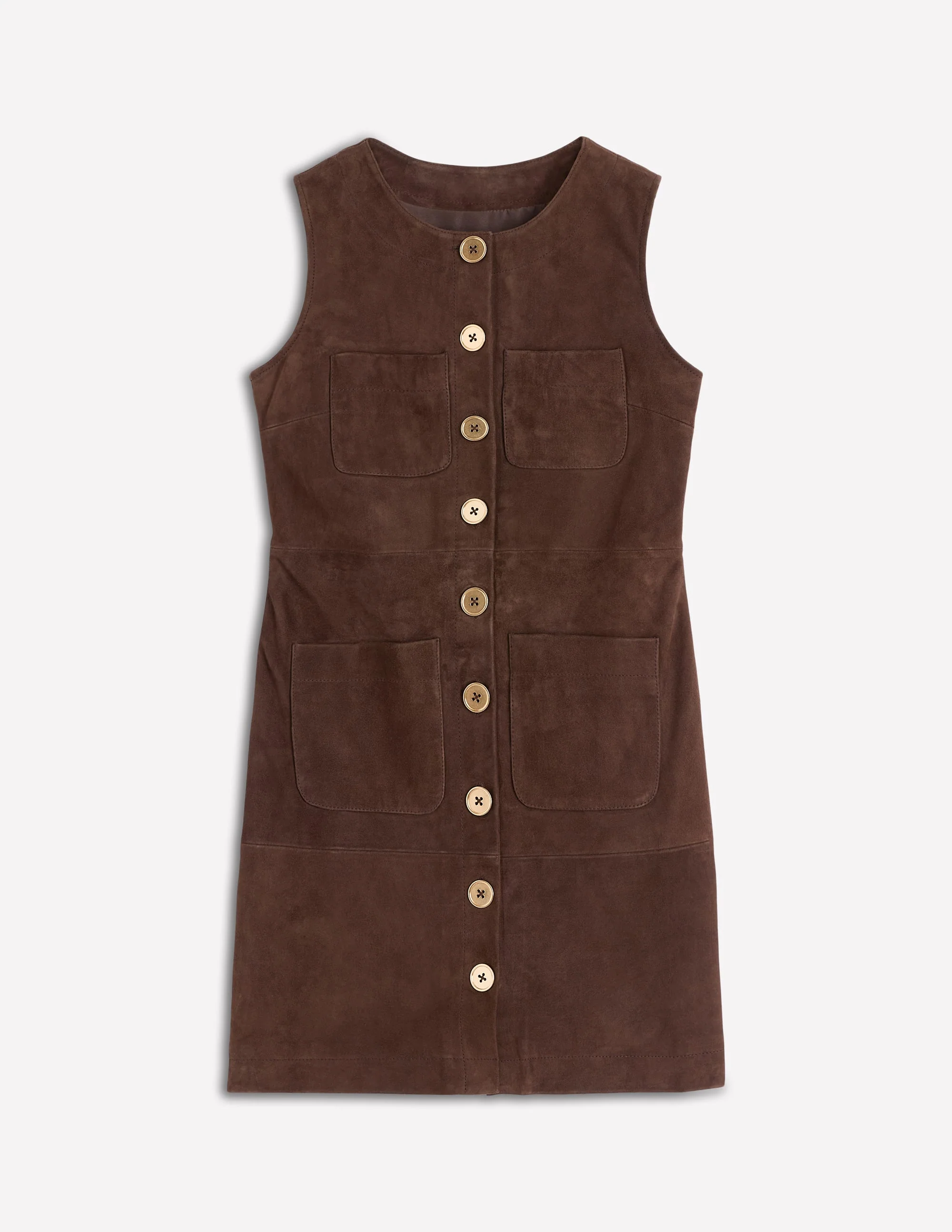 Evelyn Suede Shift Dress-Dark Chocolate - Image 7