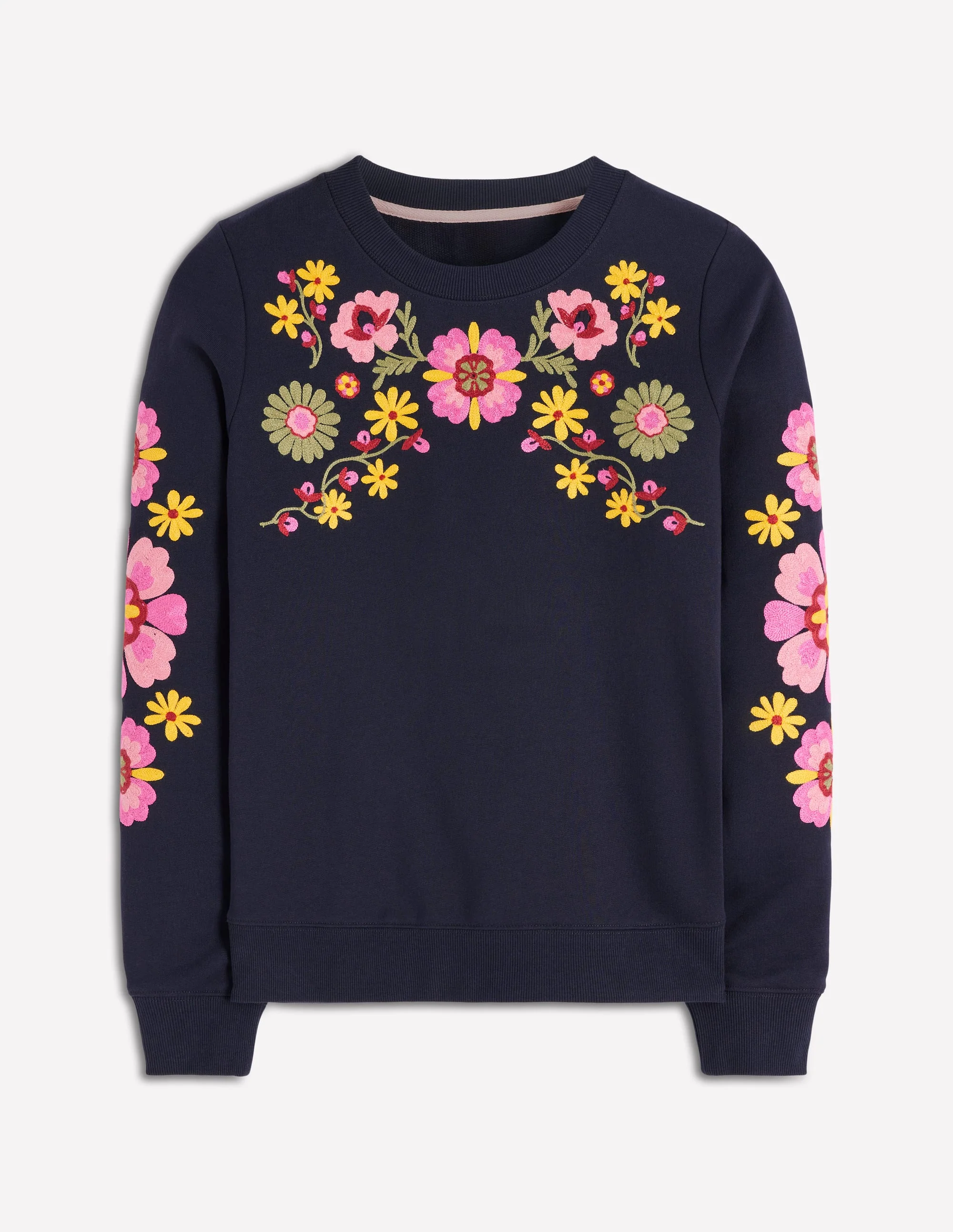 Hannah Embroidered Sweatshirt-Navy Multi Embroidery - Image 5