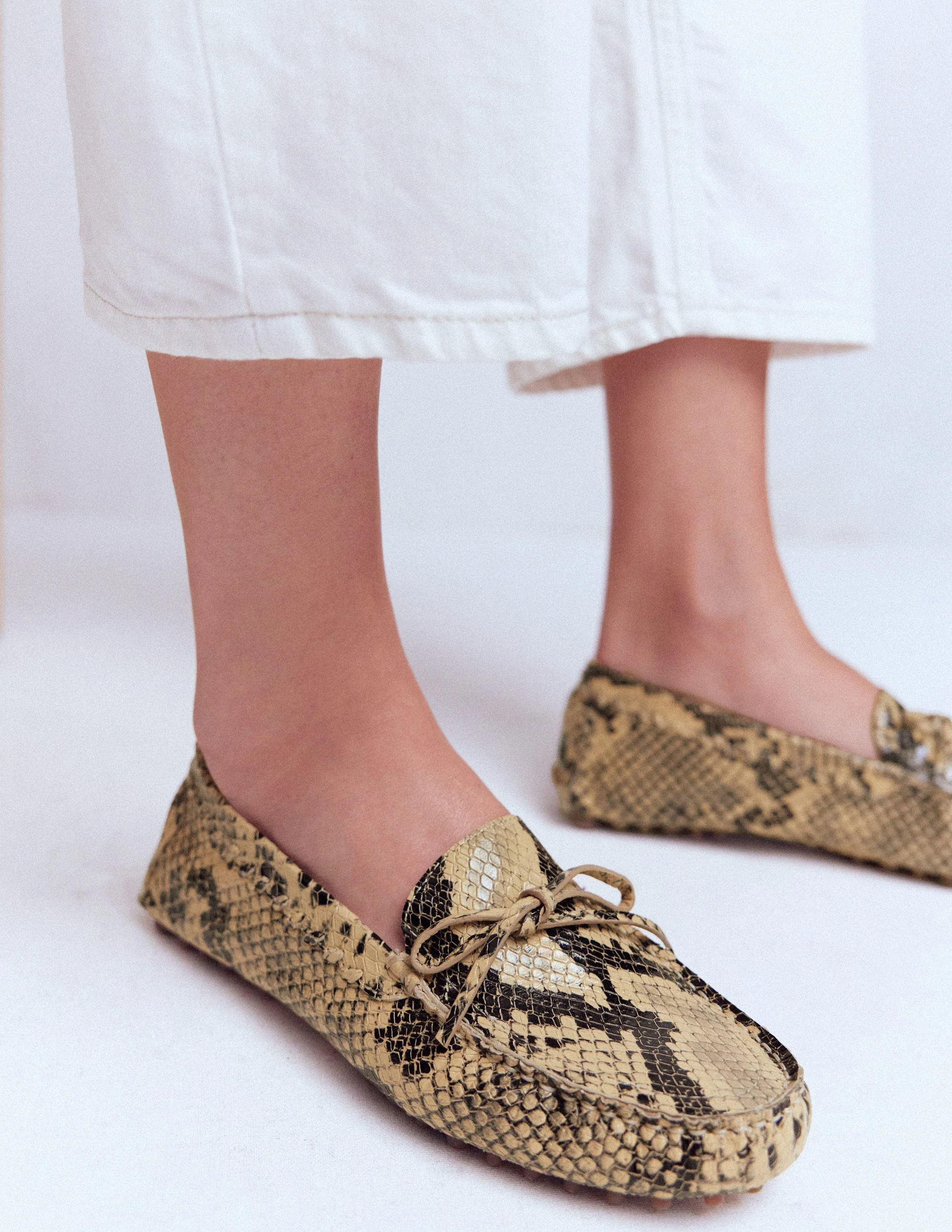 Heidi Stitched Soft Loafers-Snake - Image 3