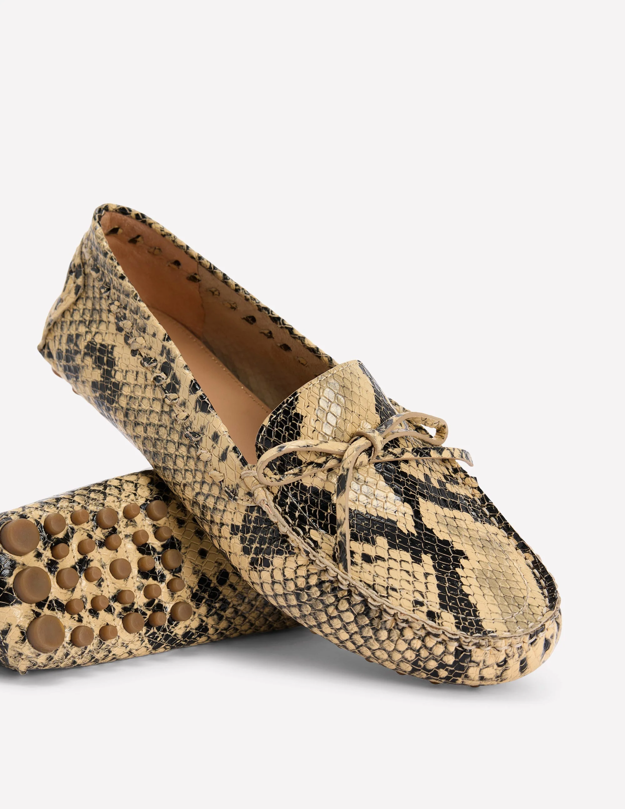 Heidi Stitched Soft Loafers-Snake - Image 5