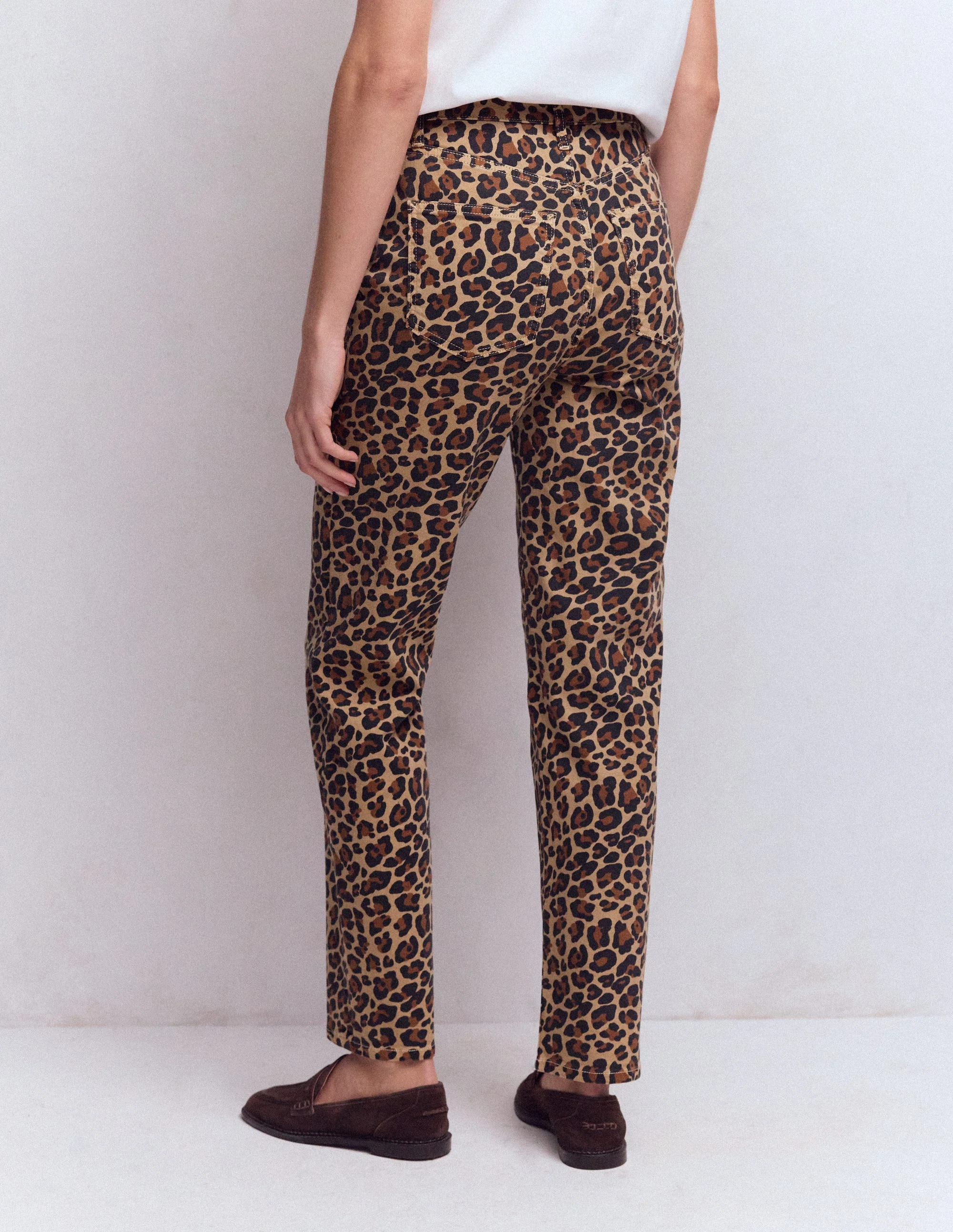 High Rise Straight Jeans-Animal Print - Image 3