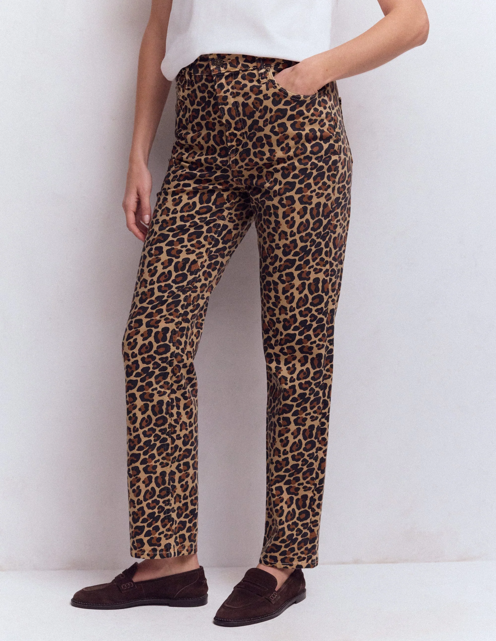 High Rise Straight Jeans-Animal Print - Image 4