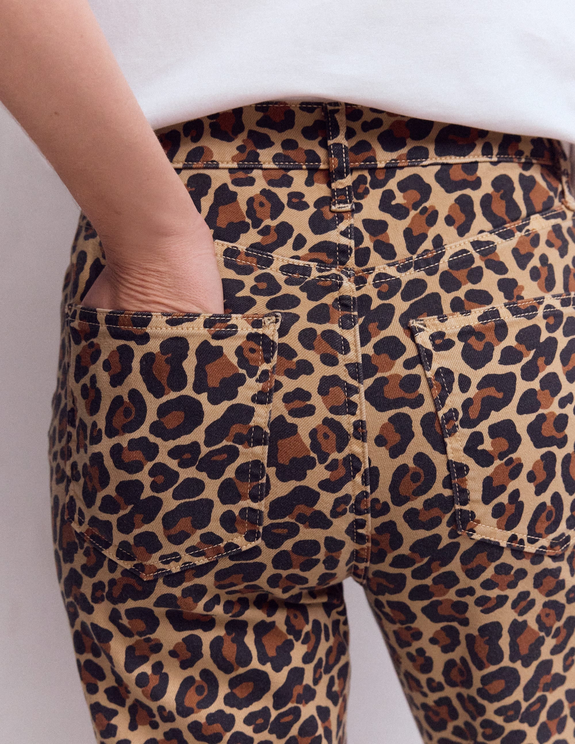 High Rise Straight Jeans-Animal Print - Image 5