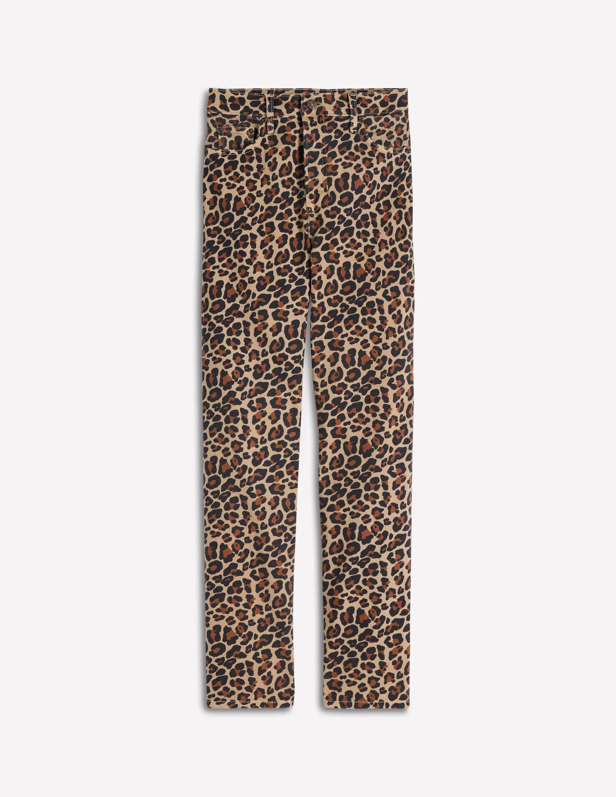 High Rise Straight Jeans-Animal Print - Image 6