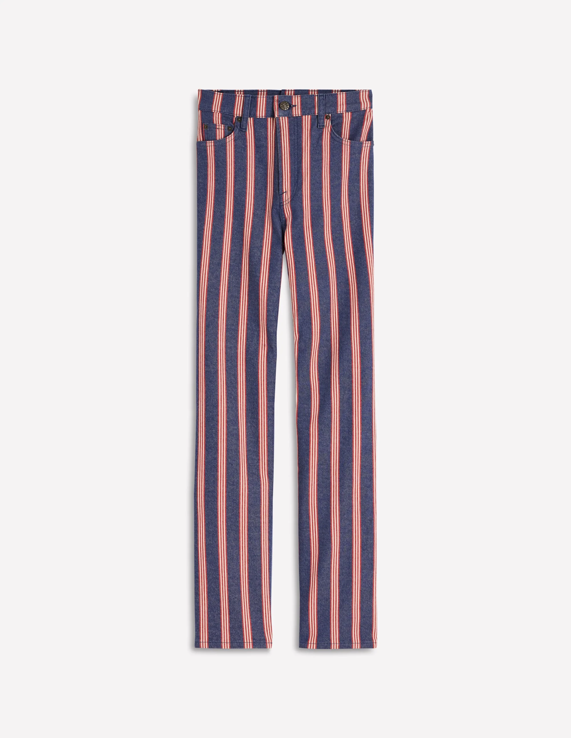 High Rise Straight Jeans-Navy & Red Stripe - Image 6