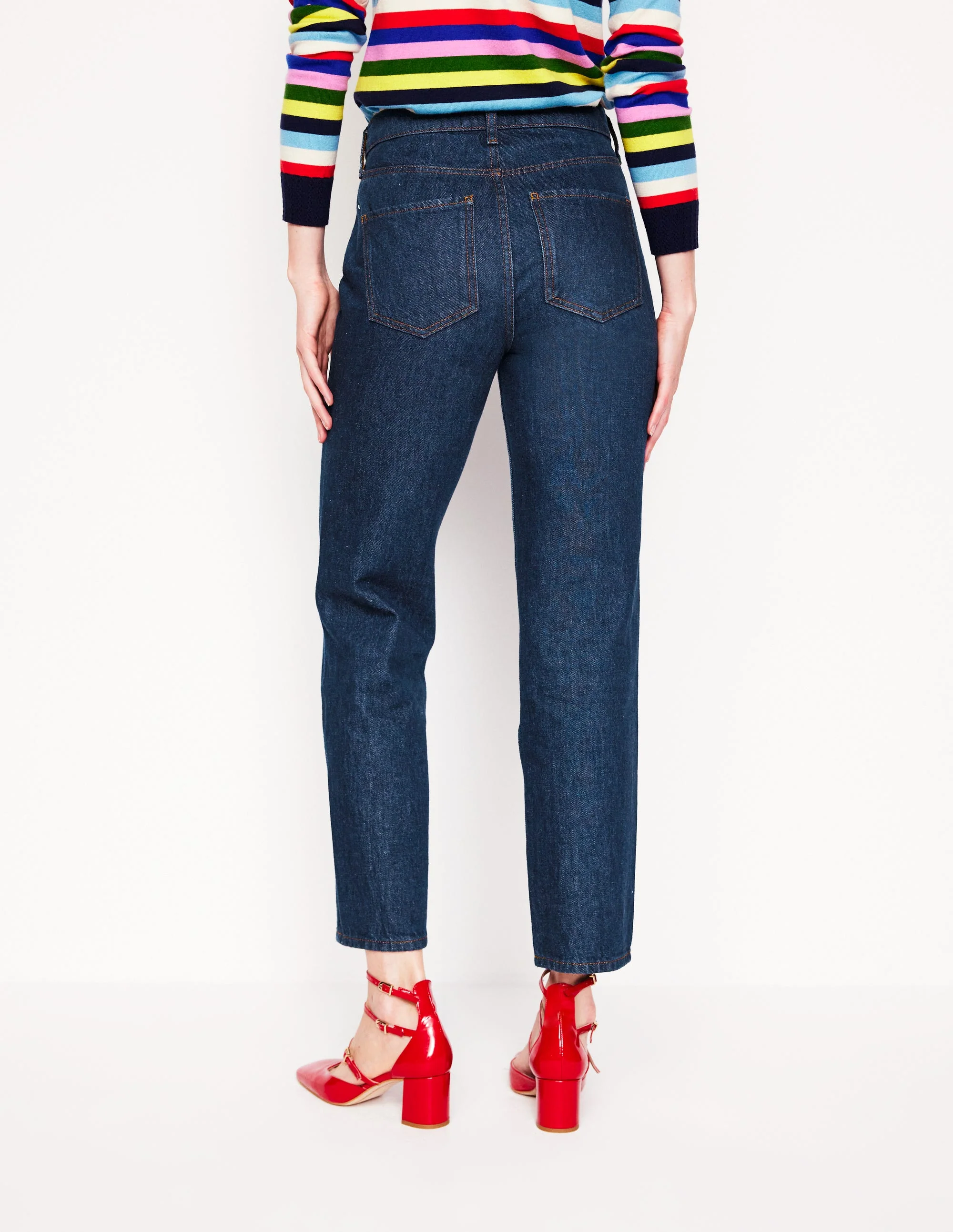 High Rise Straight Leg Jeans-Indigo Rinse - Image 3