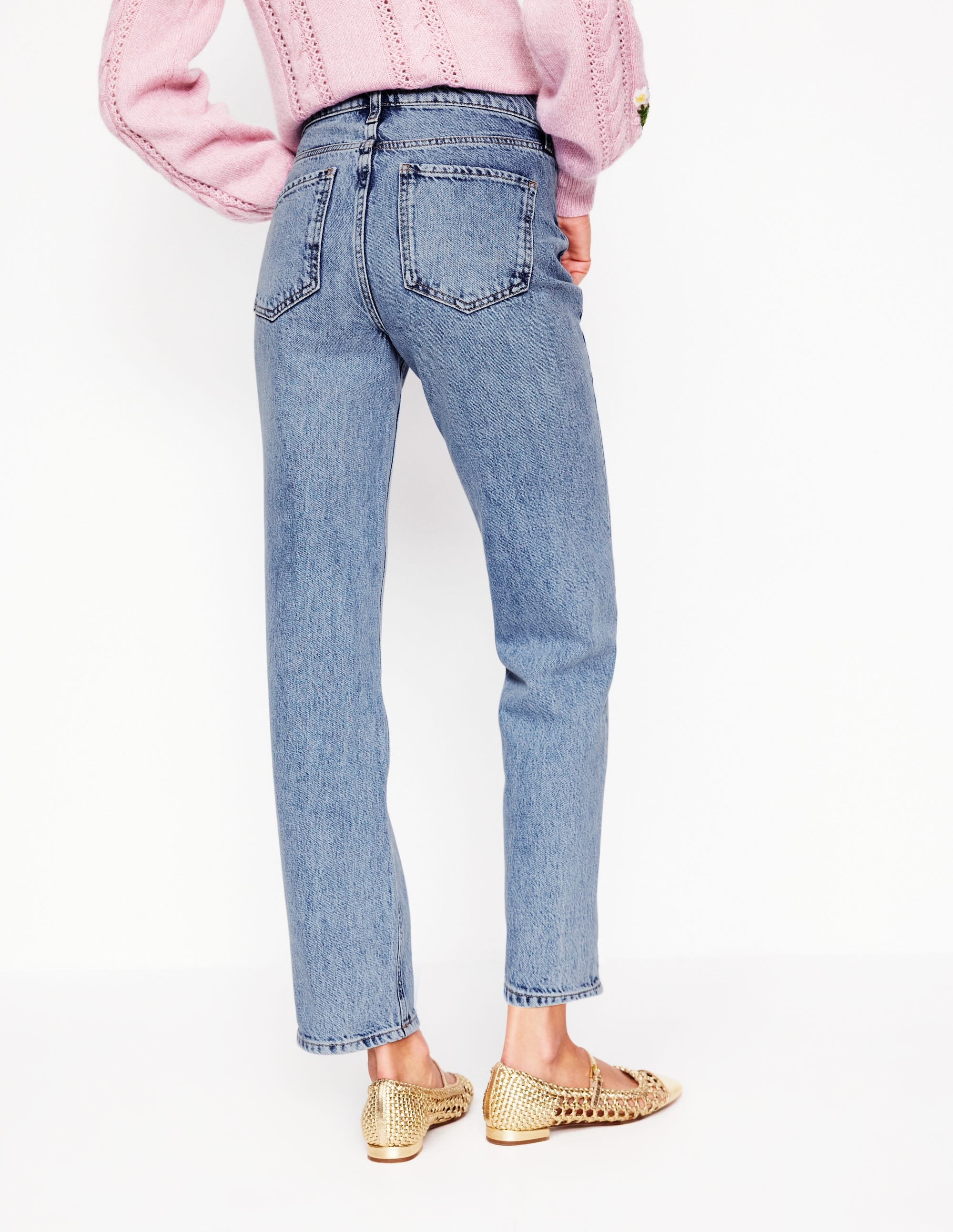 High Rise Straight Leg Jeans-Light Vintage - Image 4