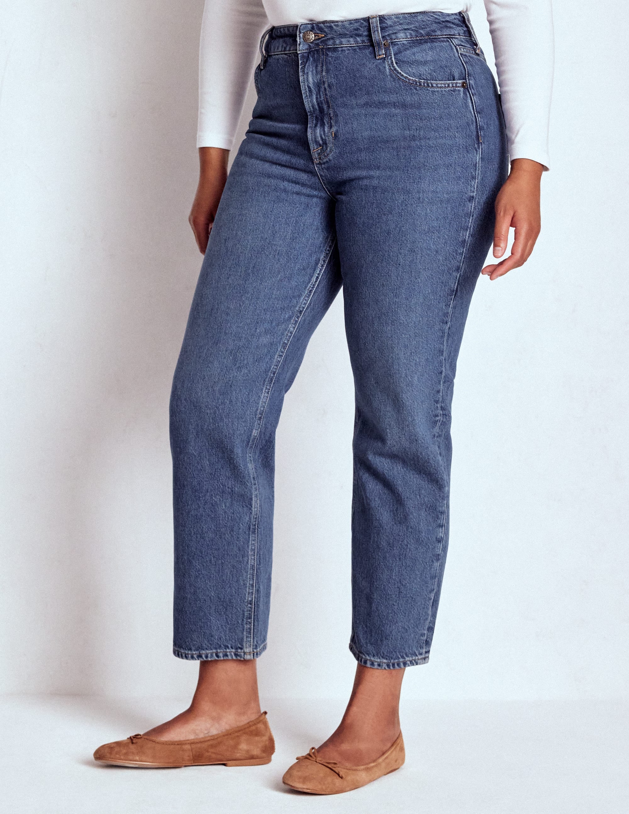 High Rise Straight Leg Jeans-Mid Vintage - Image 10