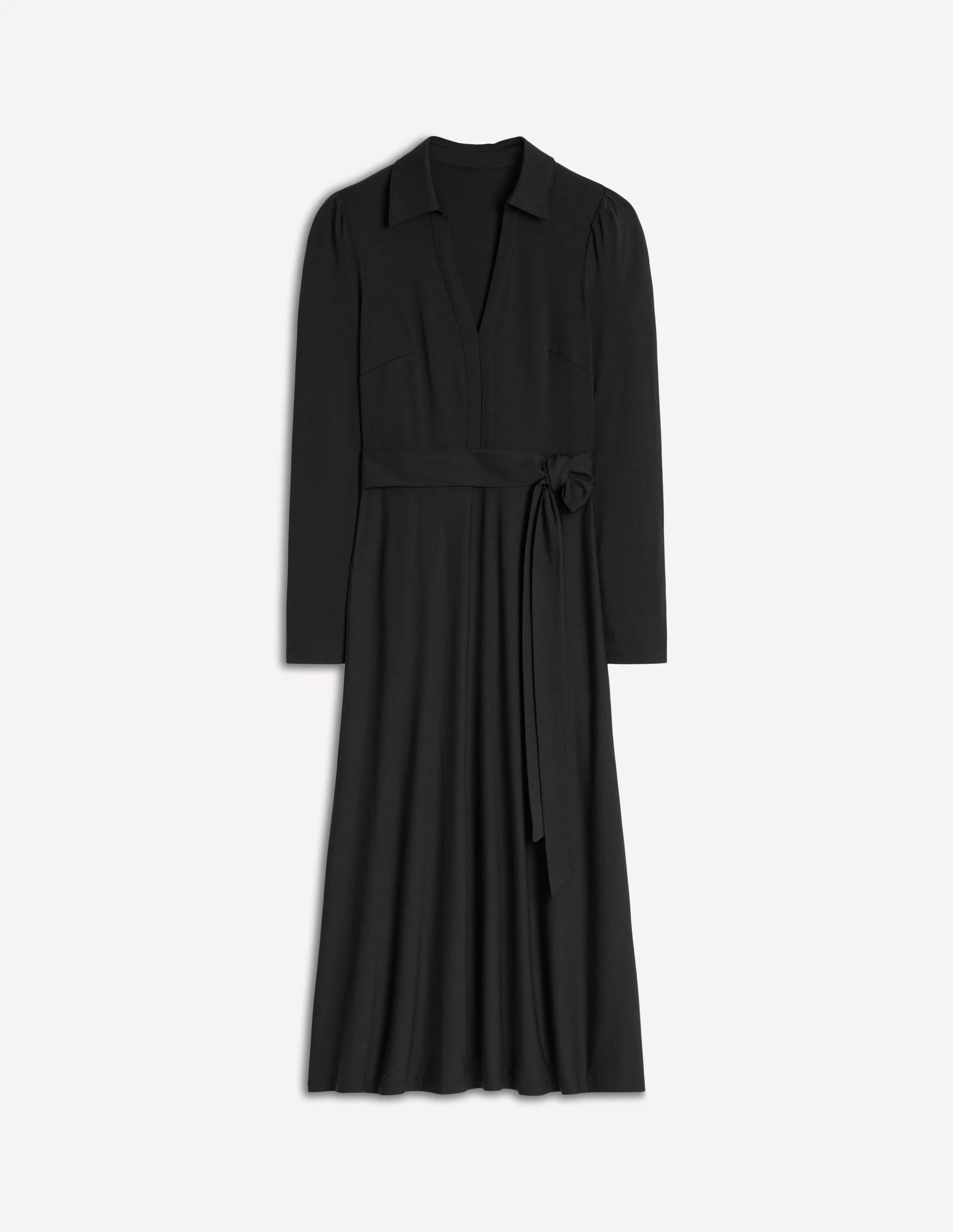 Imogen Collared Jersey Dress-Black - Image 5