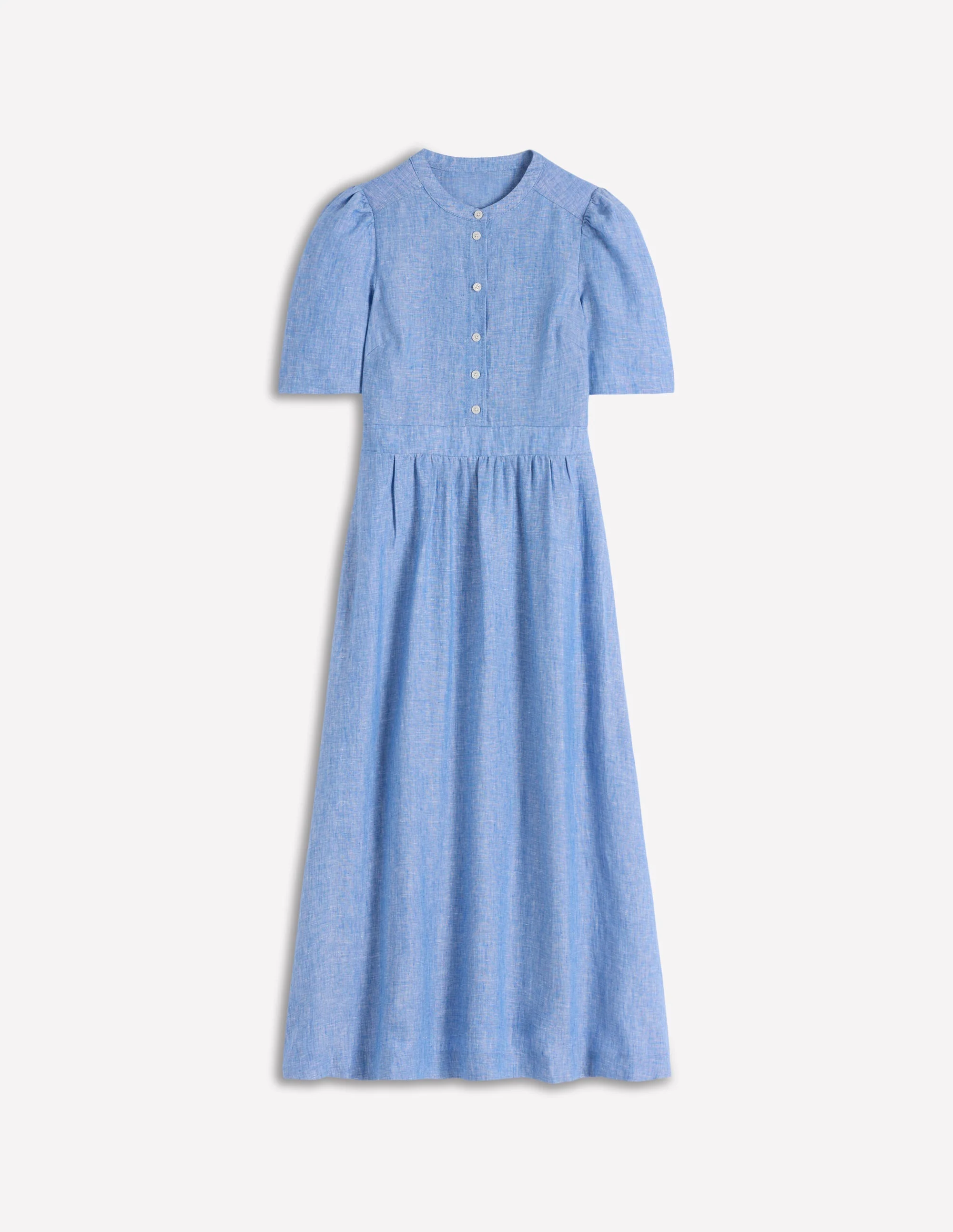 Ivy Linen Midi Dress-Summer Blue Chambray - Image 7