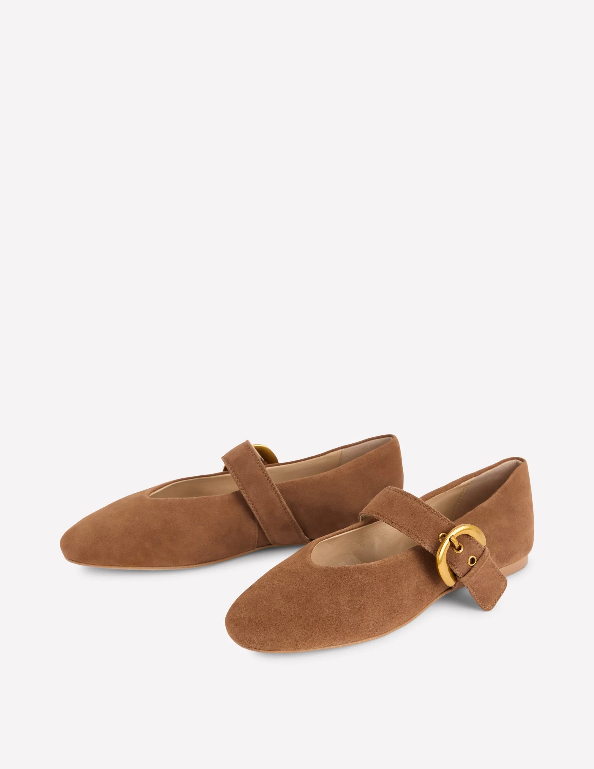 Kylie Flat Buckle Mary Janes-Raw Umber - Image 3