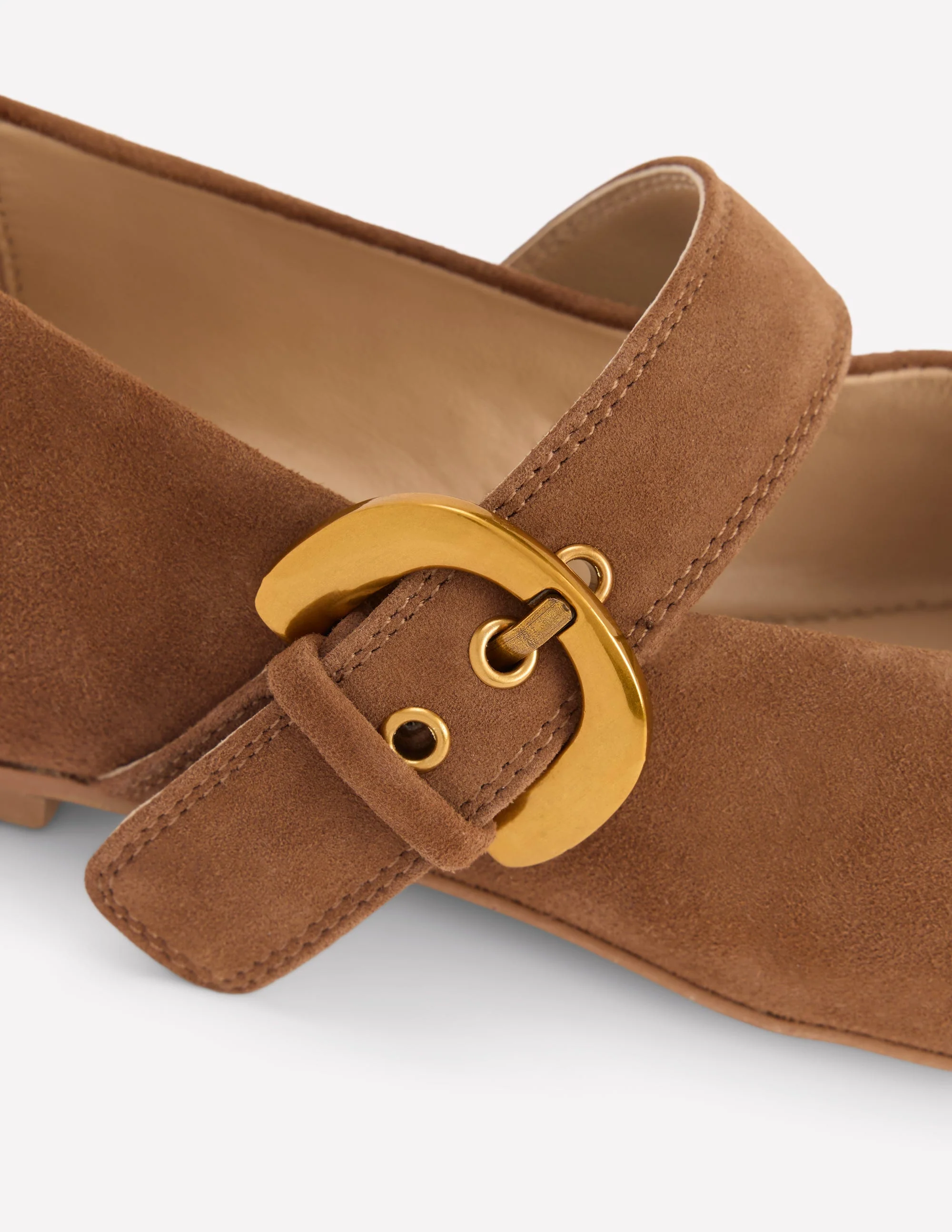 Kylie Flat Buckle Mary Janes-Raw Umber - Image 4