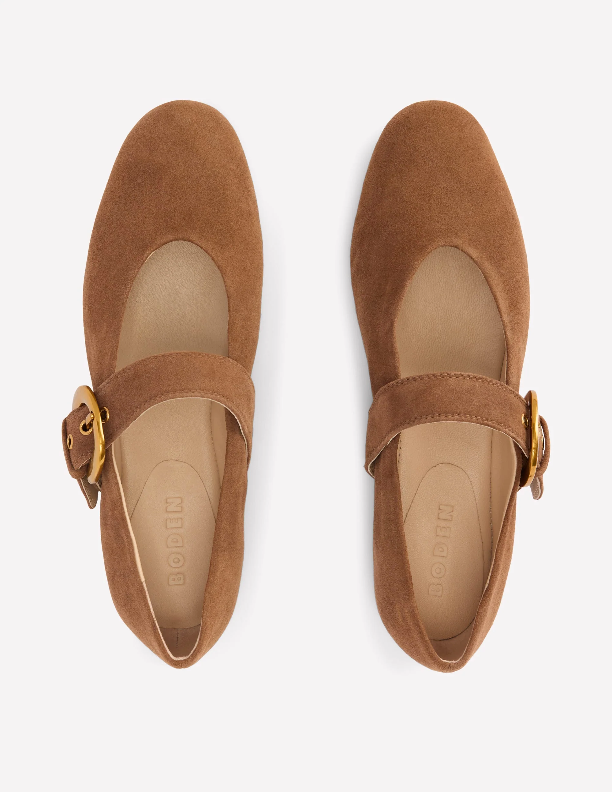 Kylie Flat Buckle Mary Janes-Raw Umber - Image 5