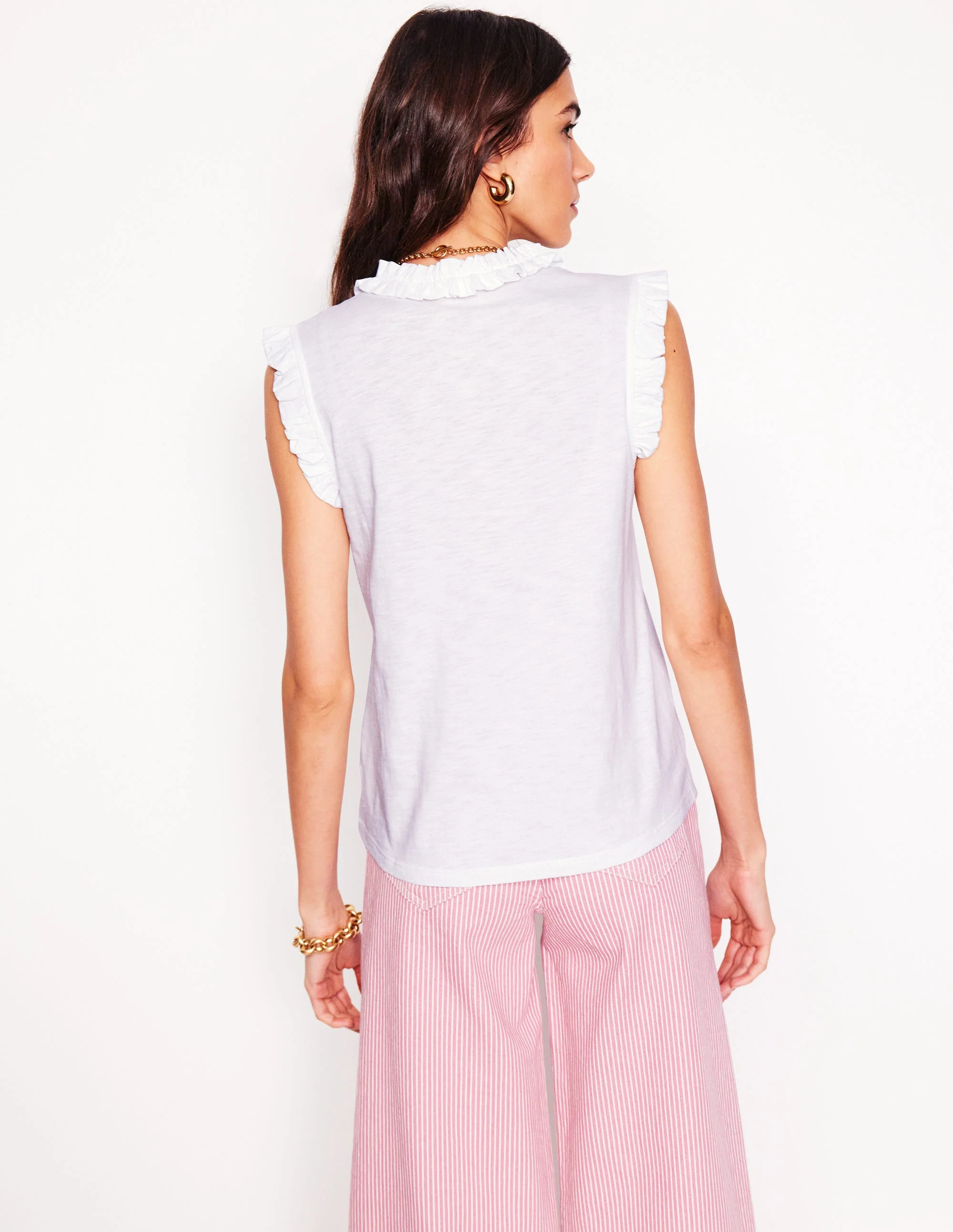 Lola Sleeveless Top-White - Image 3