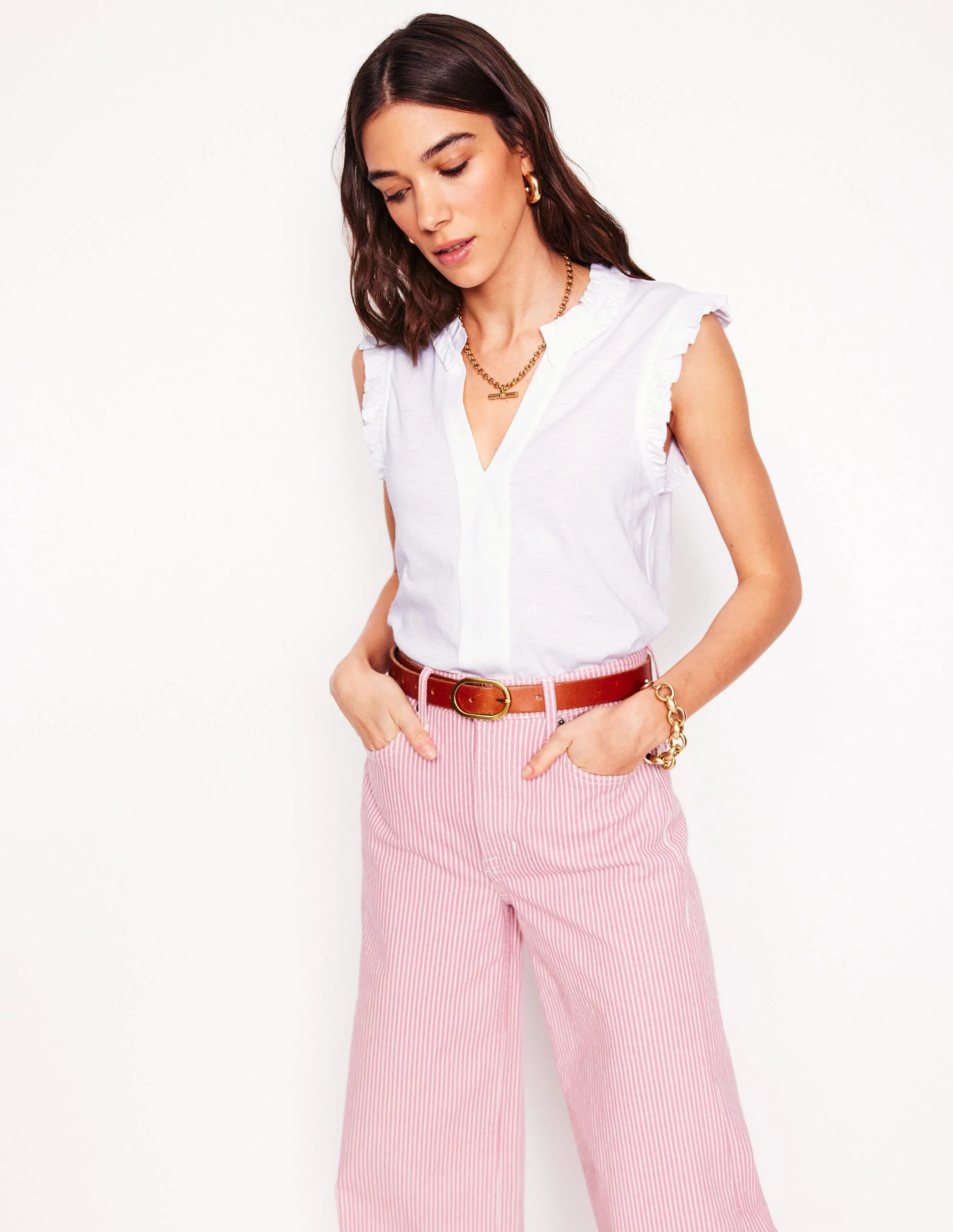 Lola Sleeveless Top-White - Image 4