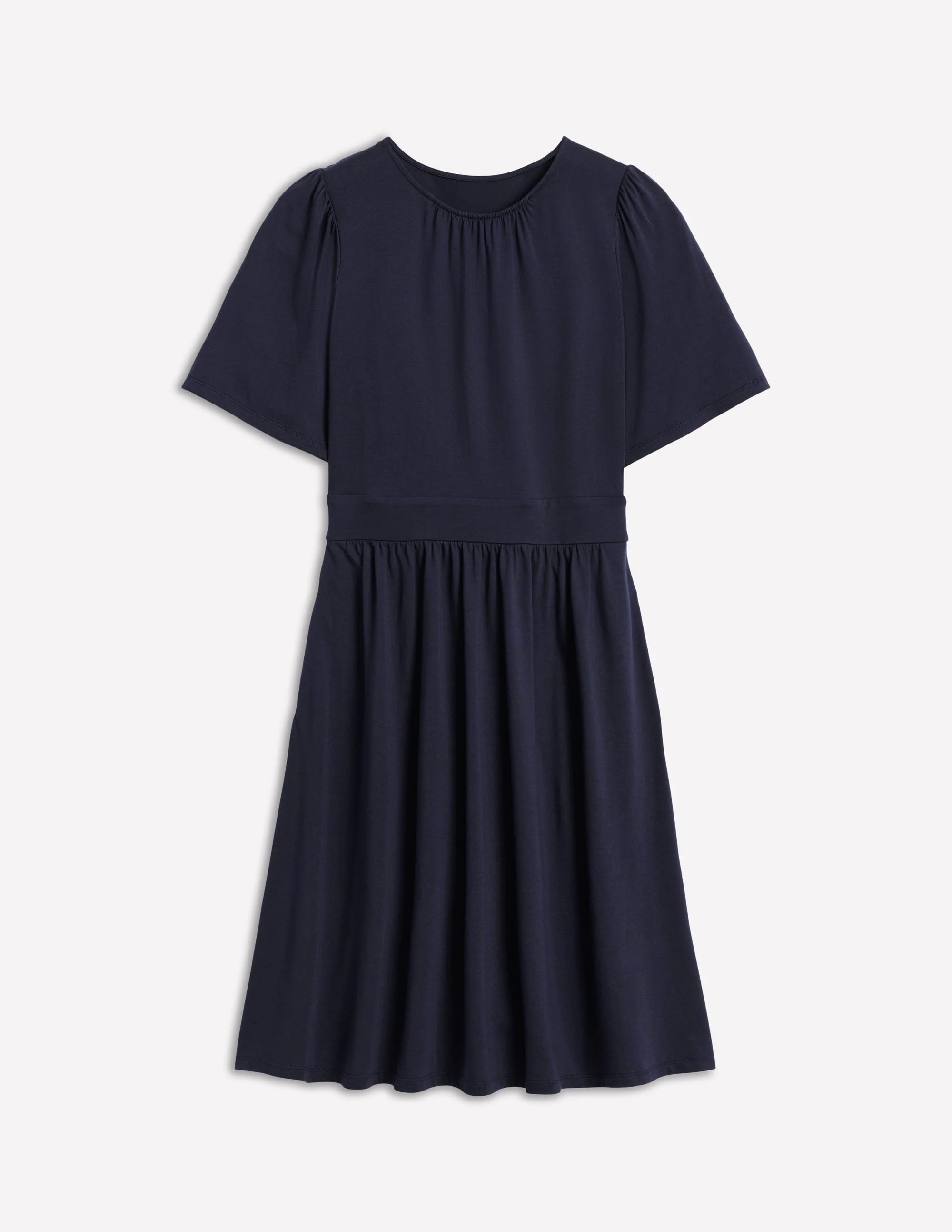 Louisa Short Jersey Dress-Navy - Image 5