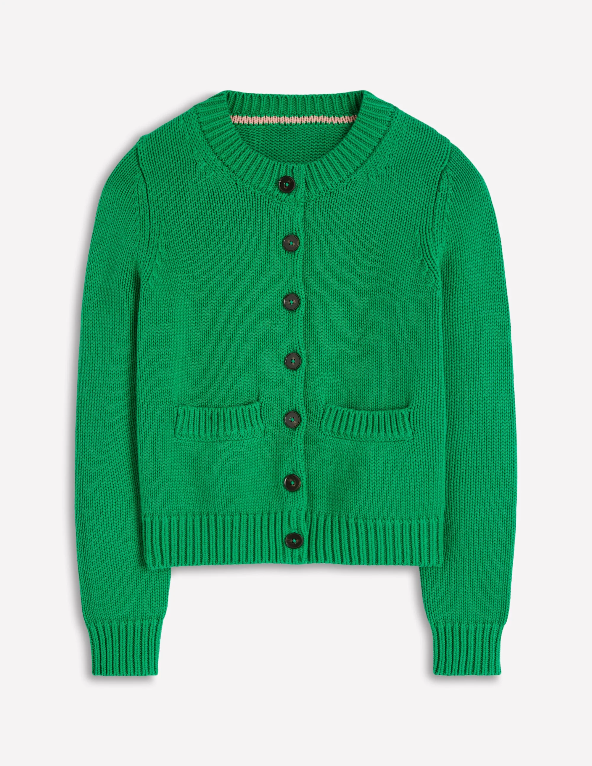 Lucy Chunky Cotton Cardigan-Rich Emerald - Image 6