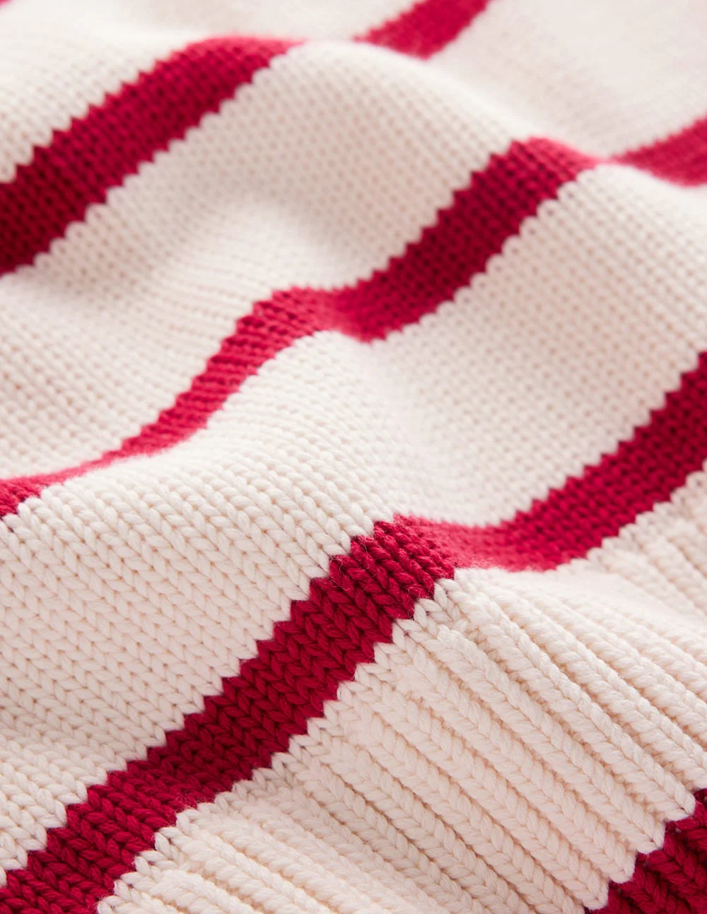 Lucy Oversized Cotton Jumper-Ivory, Red Stripe - Image 9