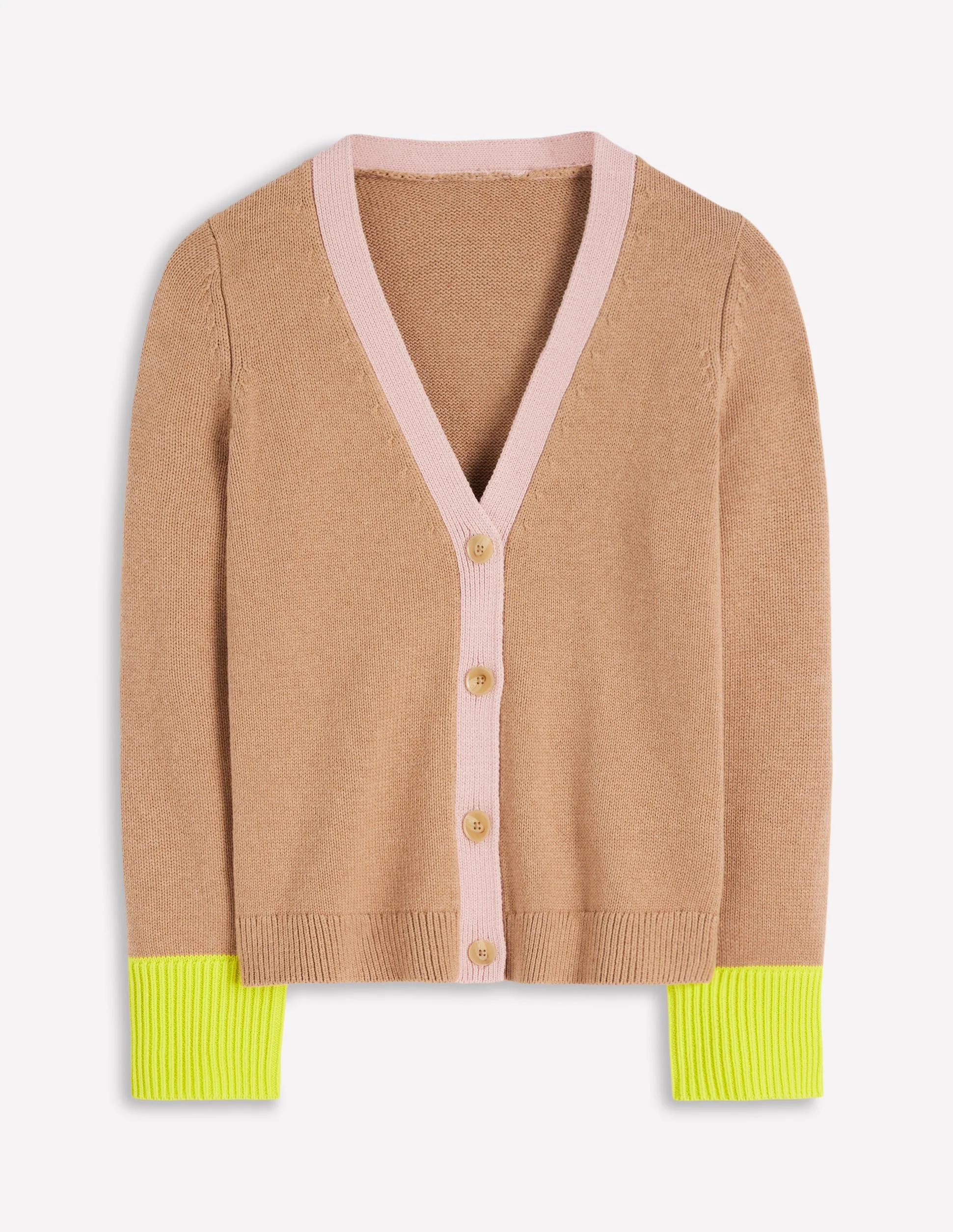 Lucy Relaxed Cotton Cardigan-Camel Melange - Image 6