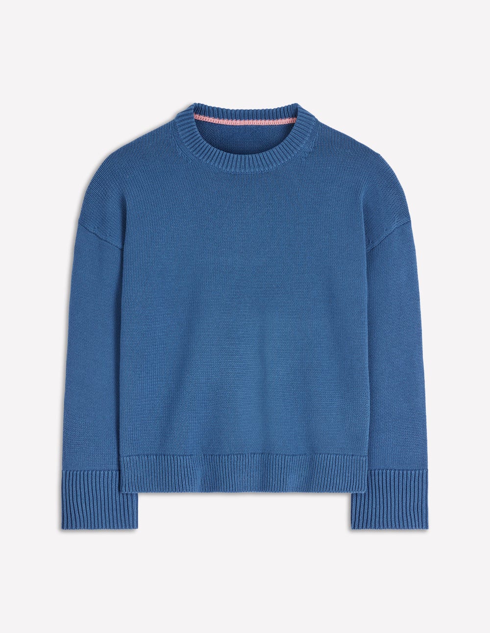 Lucy Relaxed Cotton Jumper-Denim Blue - Image 6