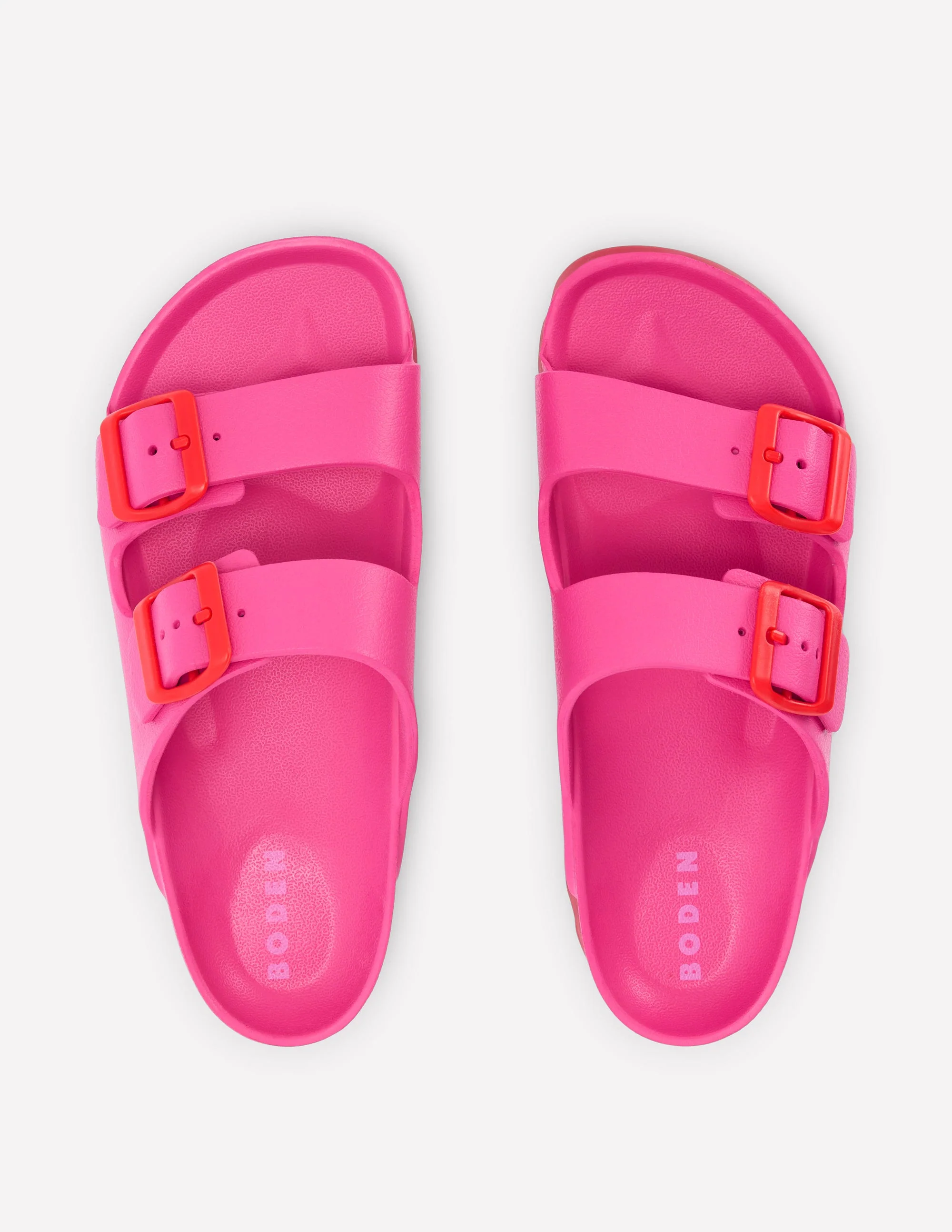 Lyla Double Buckle Sliders-Pink/Red - Image 5