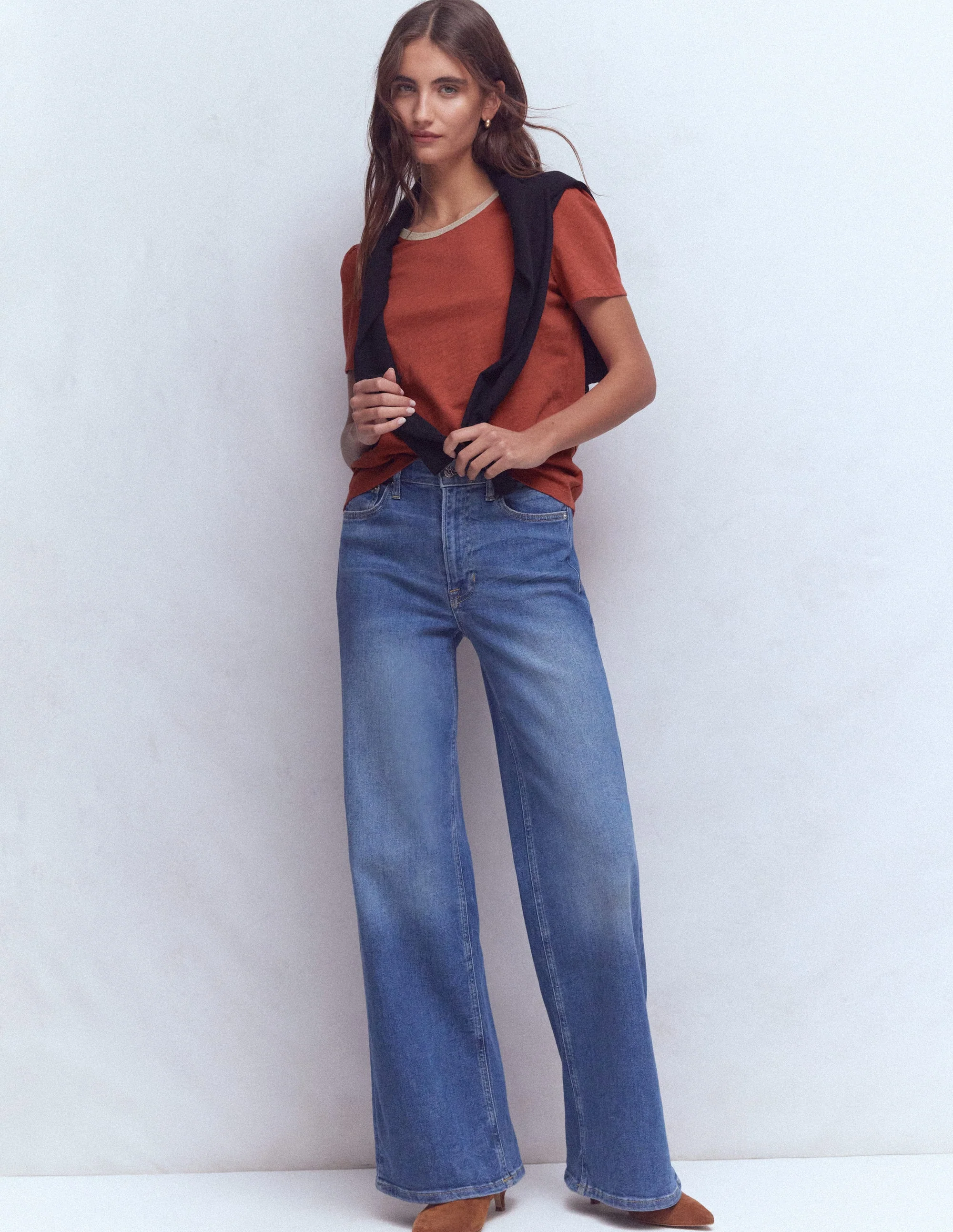 Metallic Trim T-Shirt-Roasted Chestnut Brown - Image 4