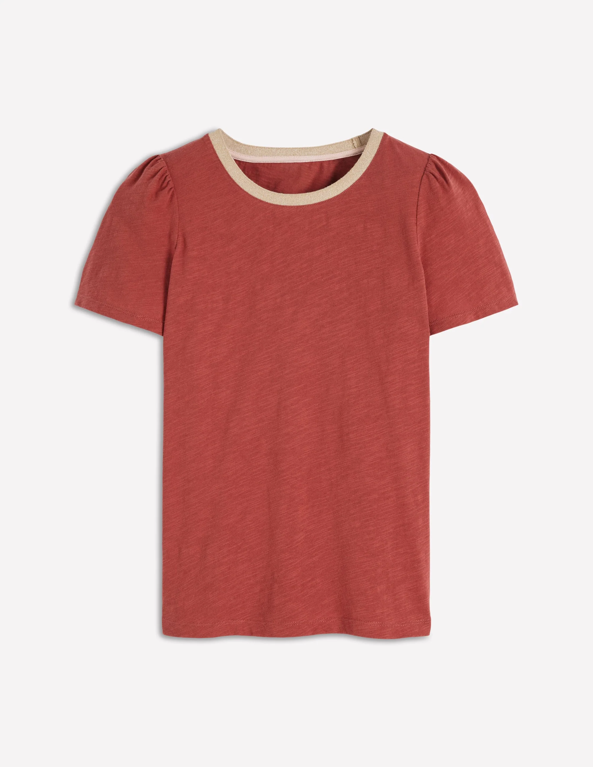 Metallic Trim T-Shirt-Roasted Chestnut Brown - Image 5