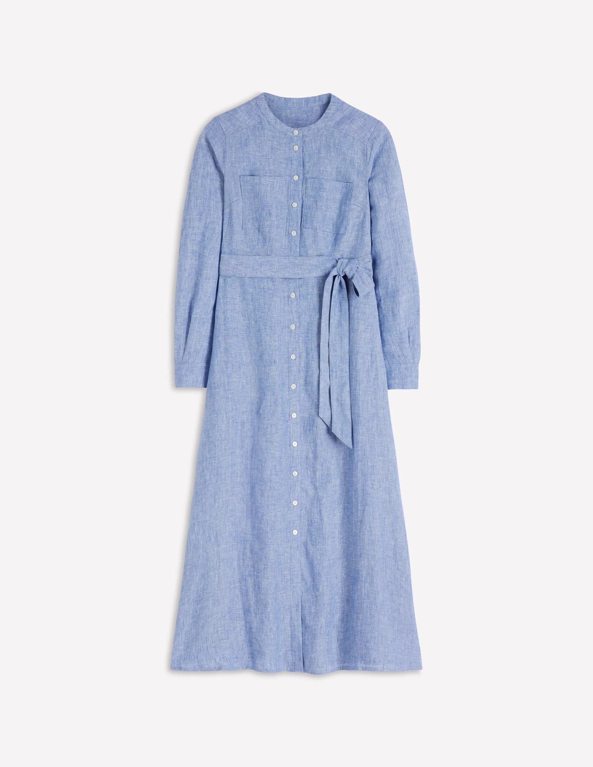 Mollie Linen Shirt Dress-Chambray - Image 5