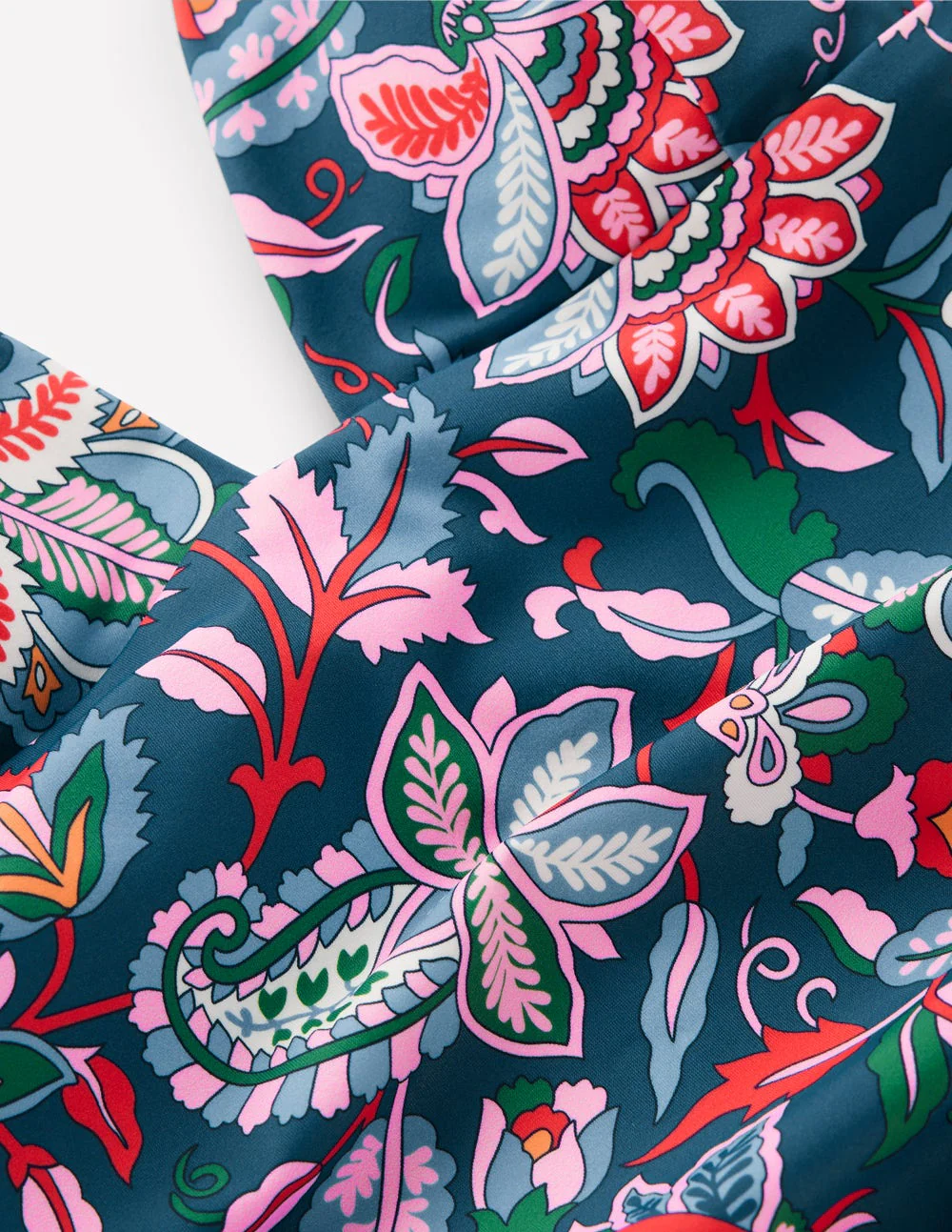 Mykonos Deep V Swimsuit-Dark Blue, Botanical Trail - Image 7