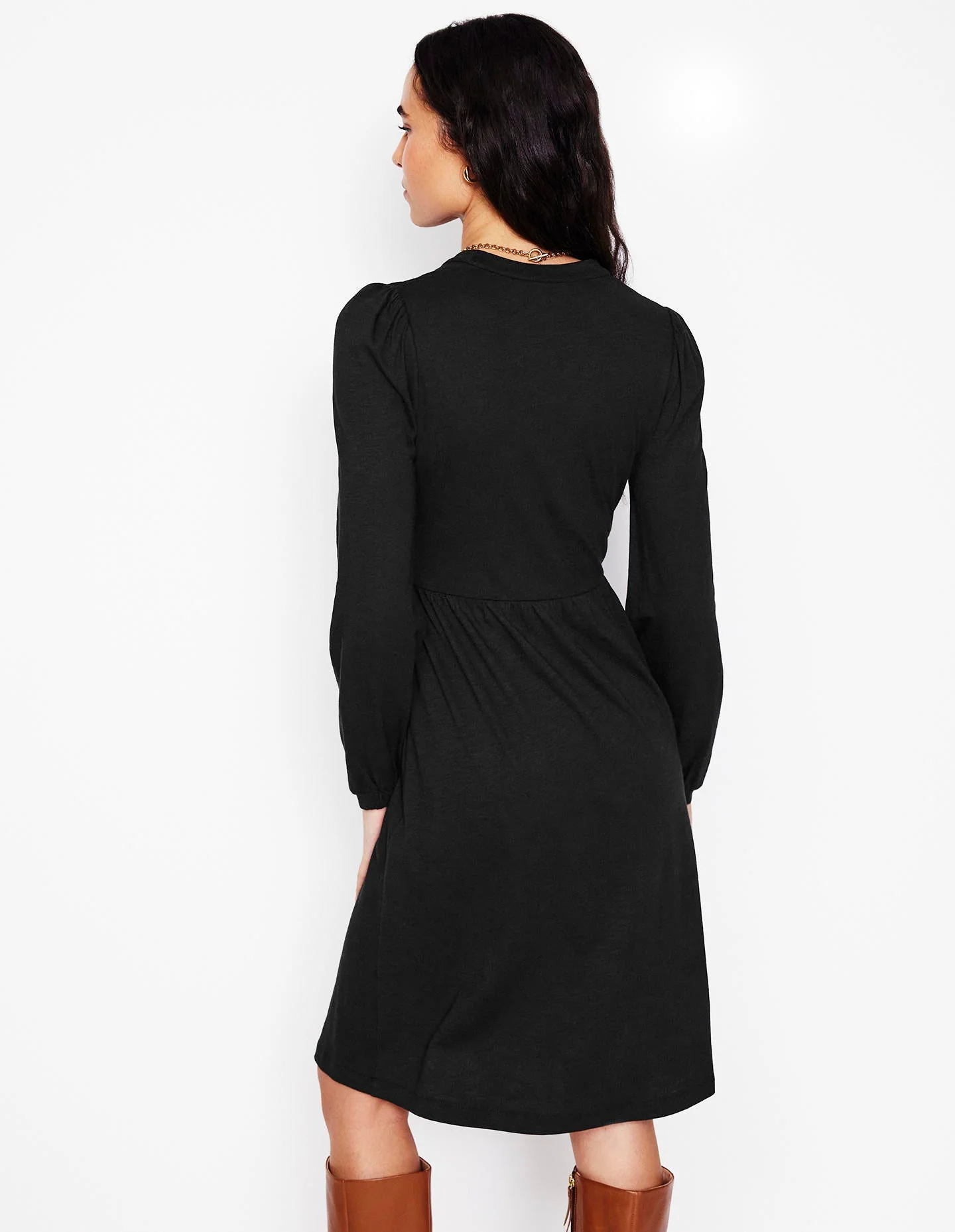 Naomi Relaxed Jersey Dress-Black - Image 3