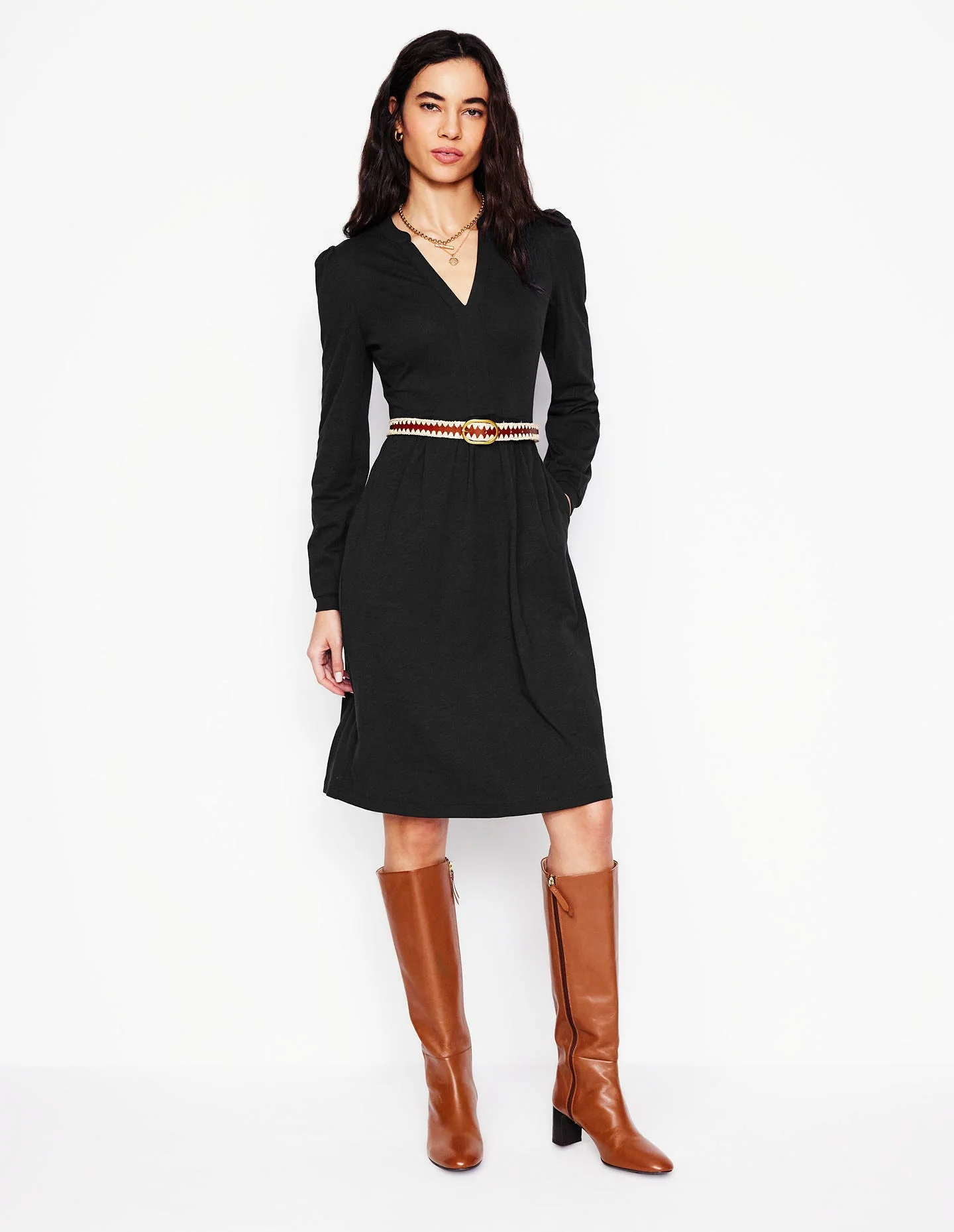 Naomi Relaxed Jersey Dress-Black - Image 4