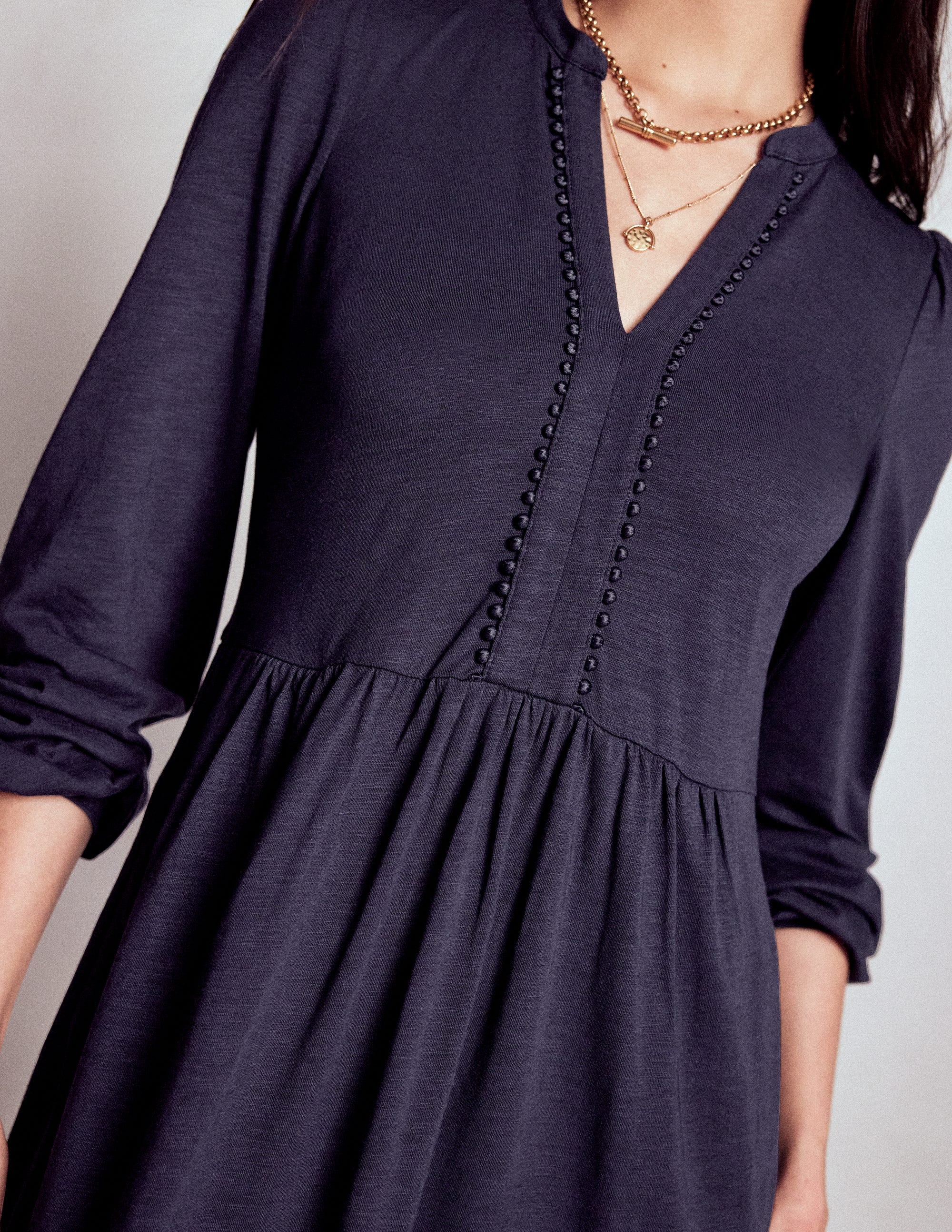 Naomi Relaxed Jersey Dress-Navy - Image 3