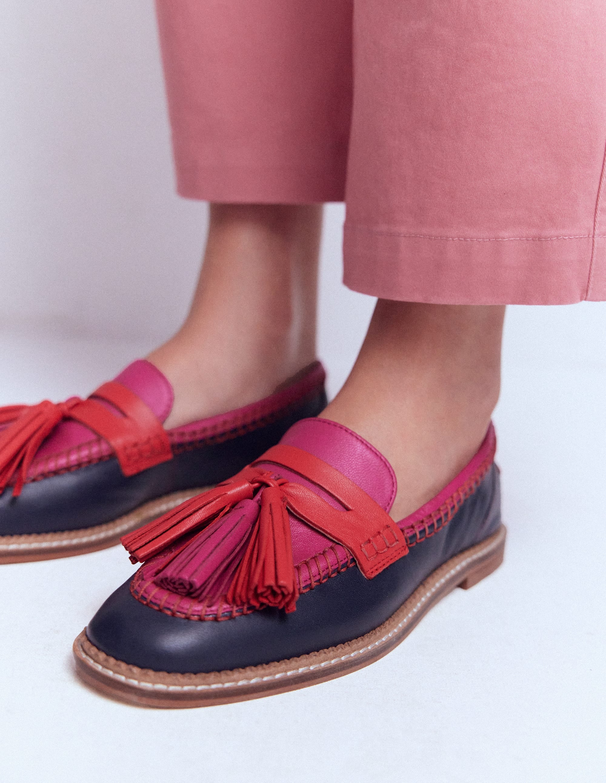 Nya Penny Loafers-Colourblock Tassel - Image 3