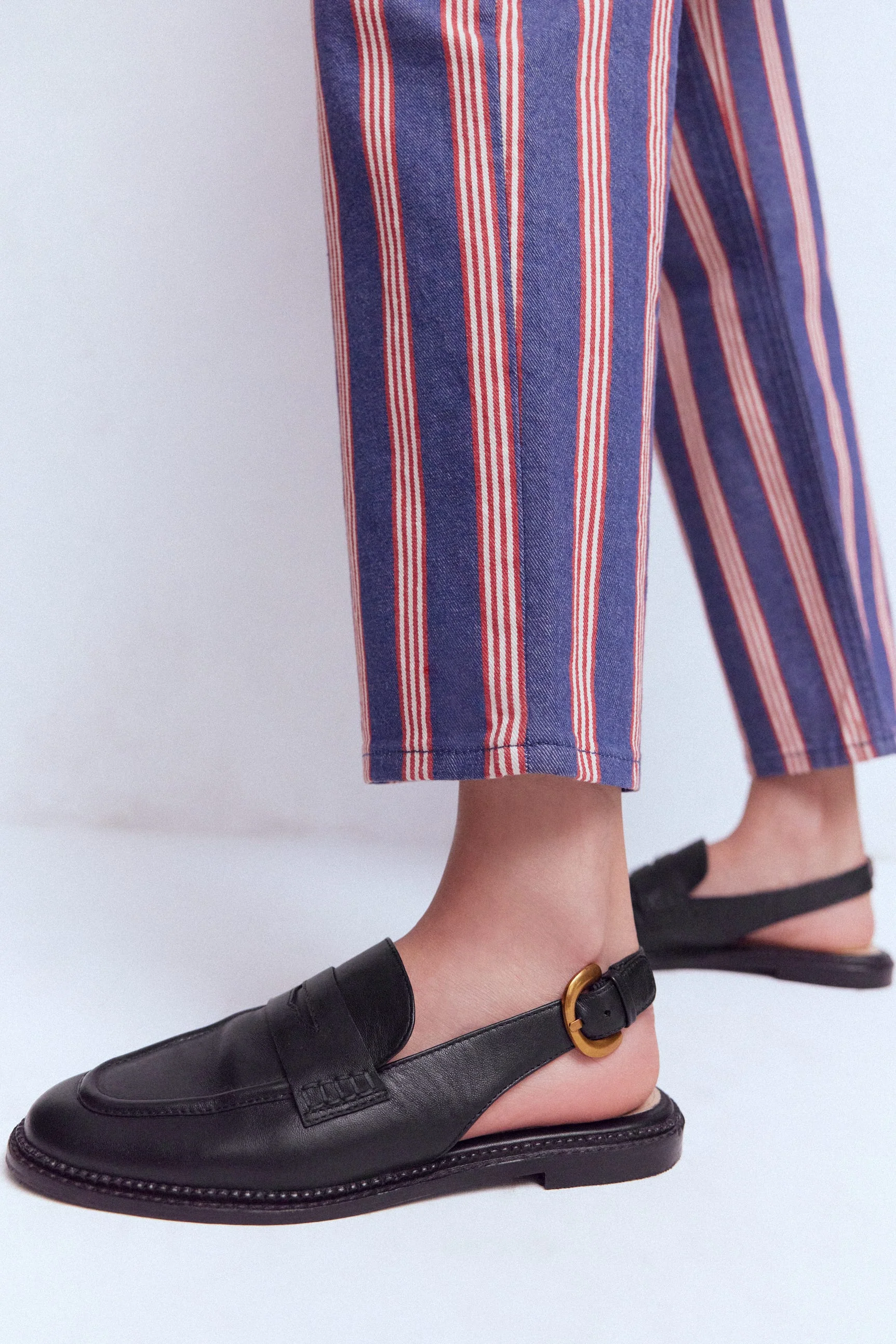 Nya Slingback Penny Loafers-Black - Image 3