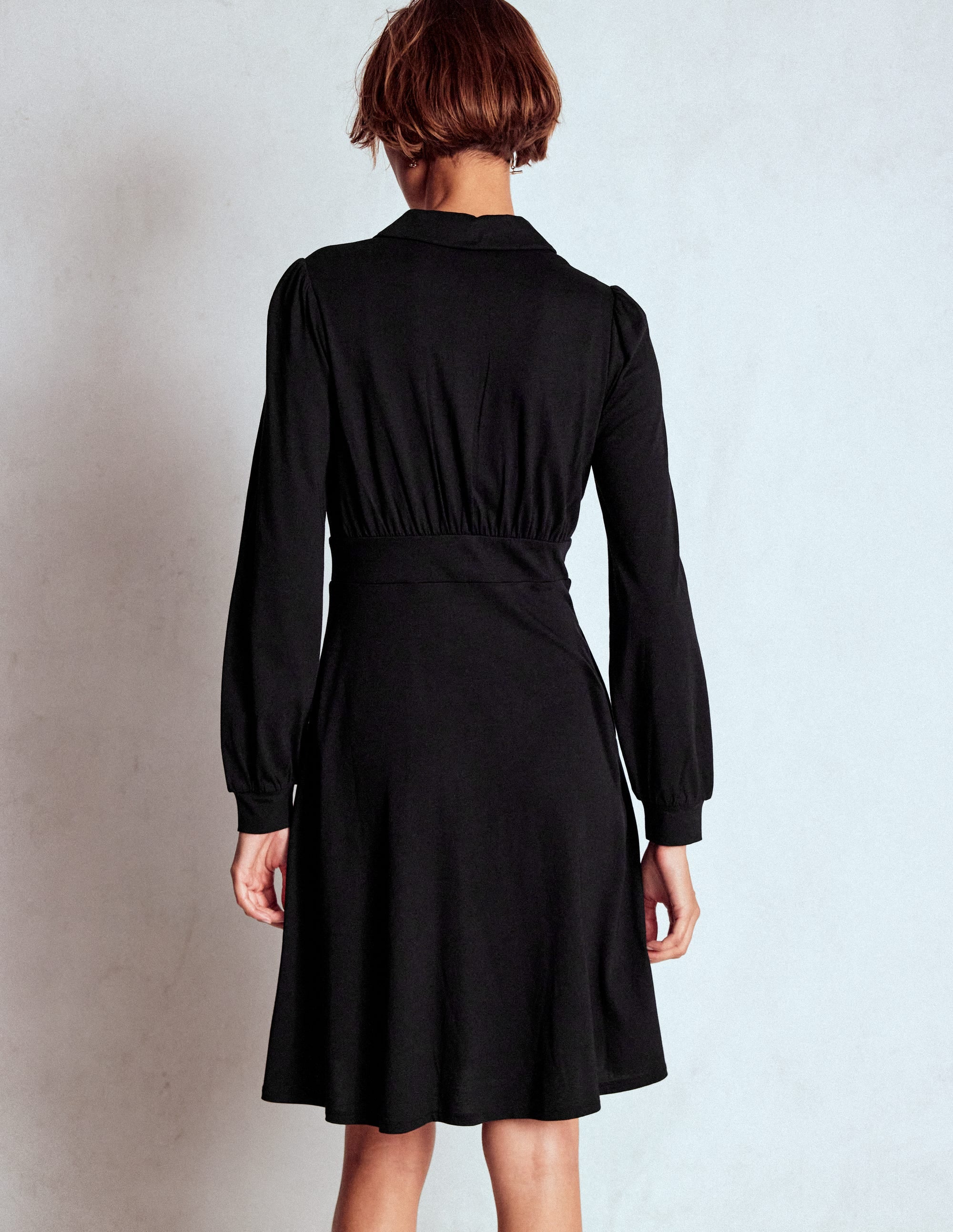 Orla Short Jersey Shirt Dress-Black - Image 3
