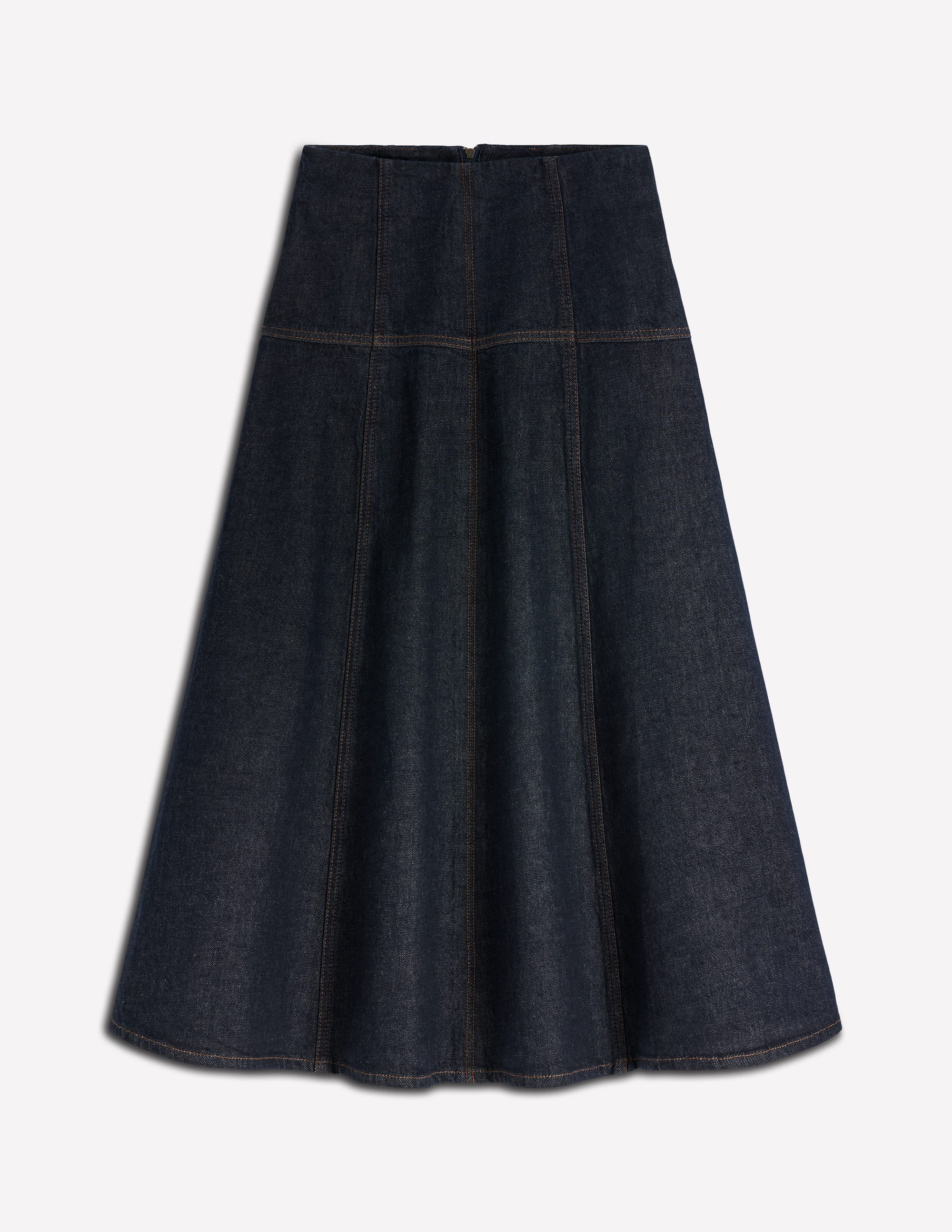 Panelled Detail Denim Skirt-Indigo - Image 6