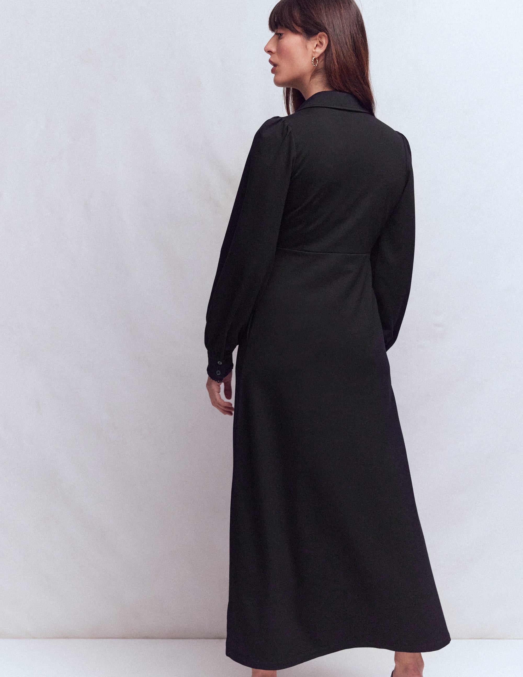 Pip Zip-Up Ponte Midi Dress-Black - Image 3