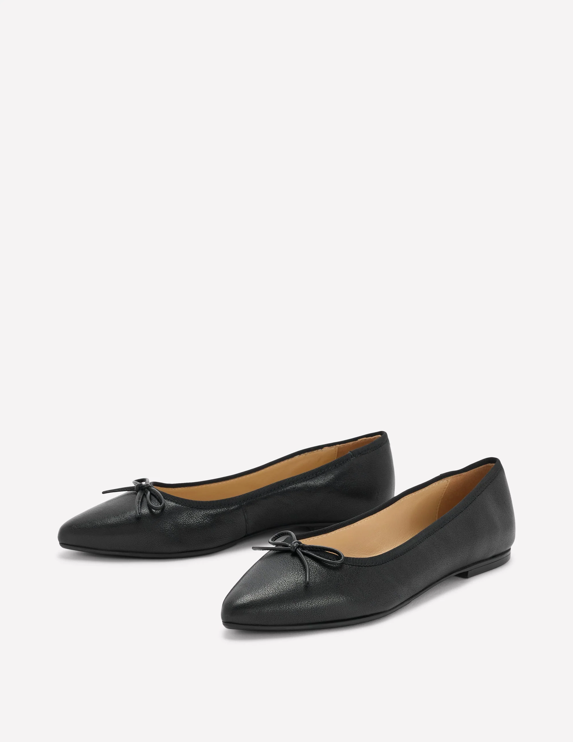 Point Flexi Sole Flats-Black Tumble Leather - Image 3