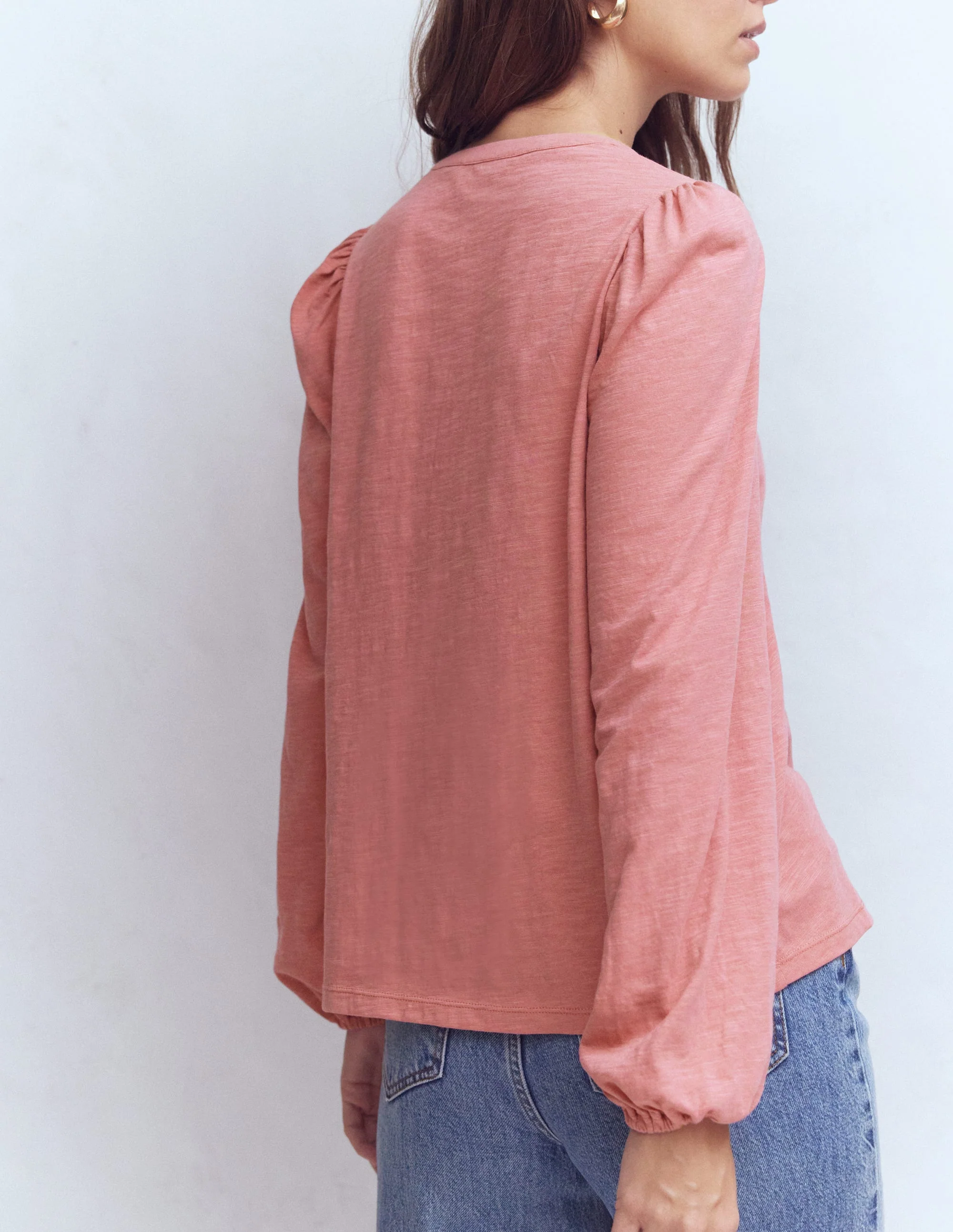 Poppy Long Sleeve Top-Vintage Rose - Image 3