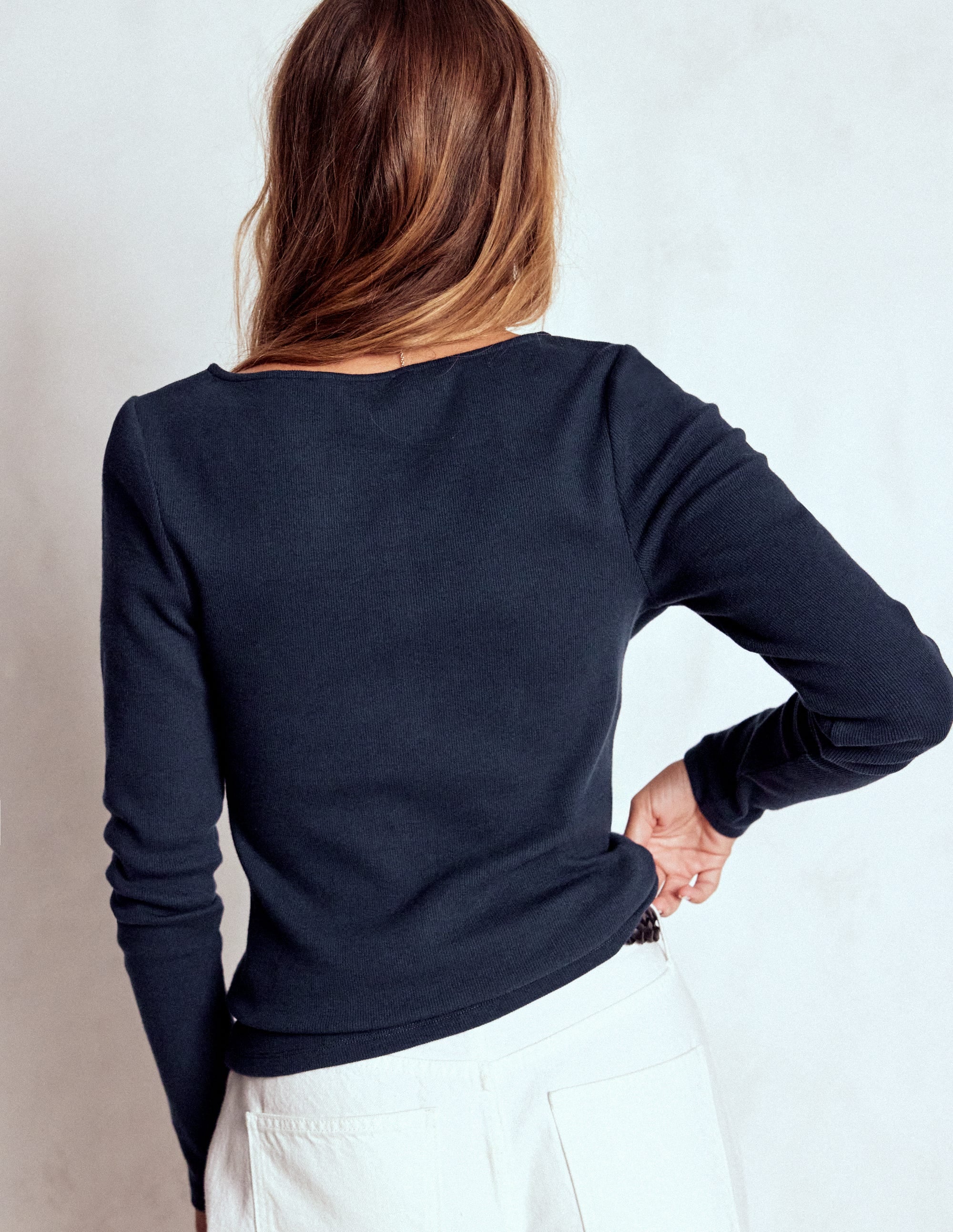 Rib Henley-Navy - Image 3