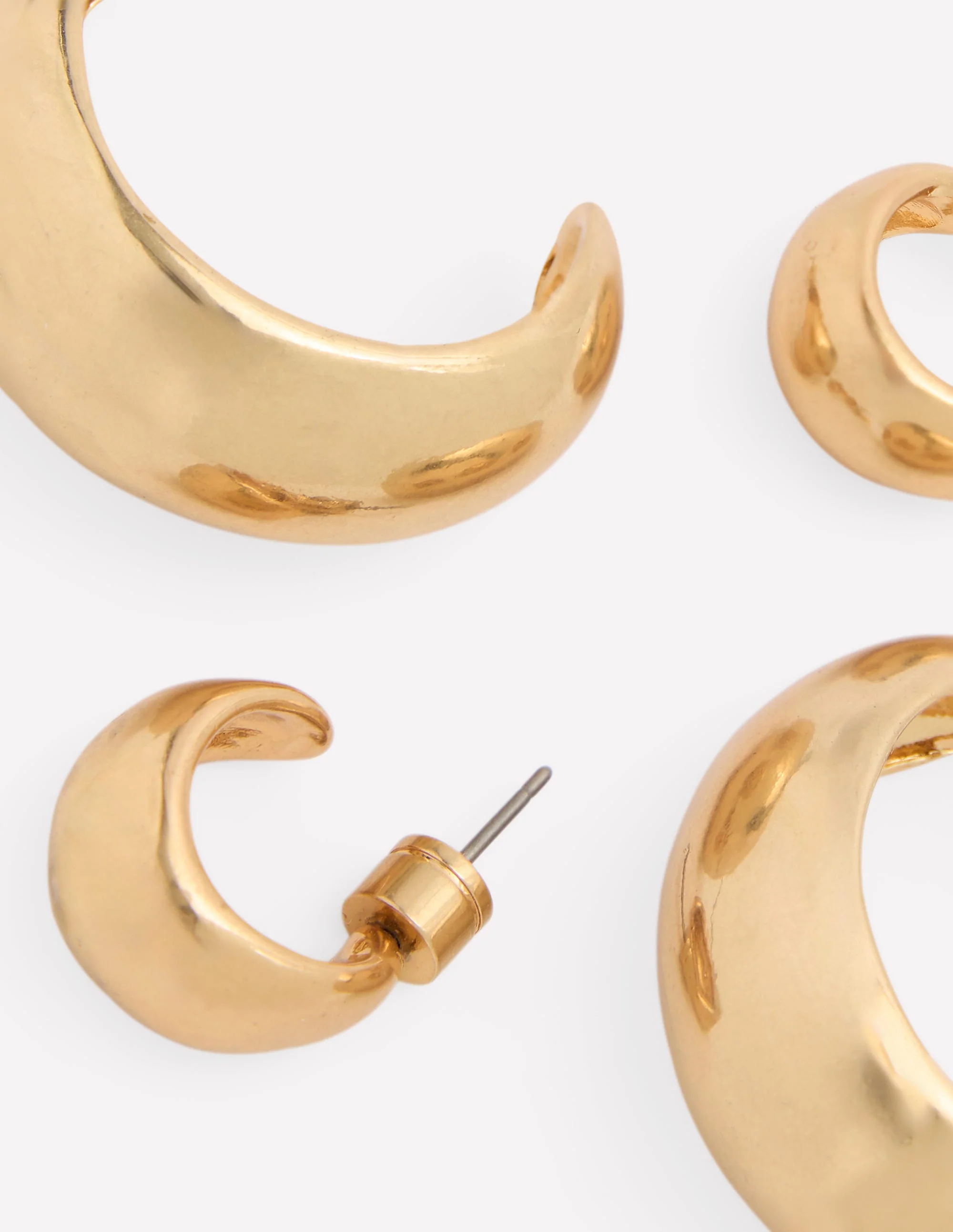 Smooth Dome 2-Pack Earrings-Gold Colour - Image 4