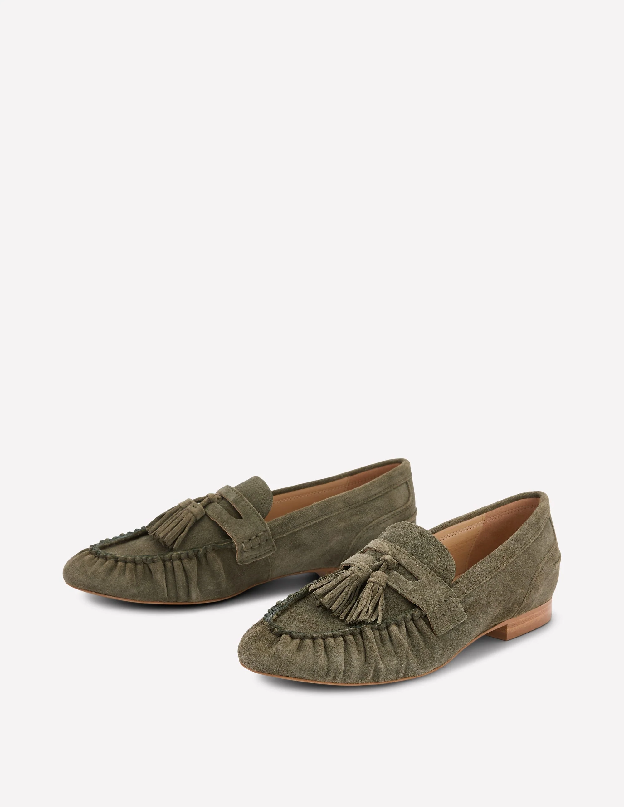 Soft Ruched Loafers-Deep Olive - Image 4