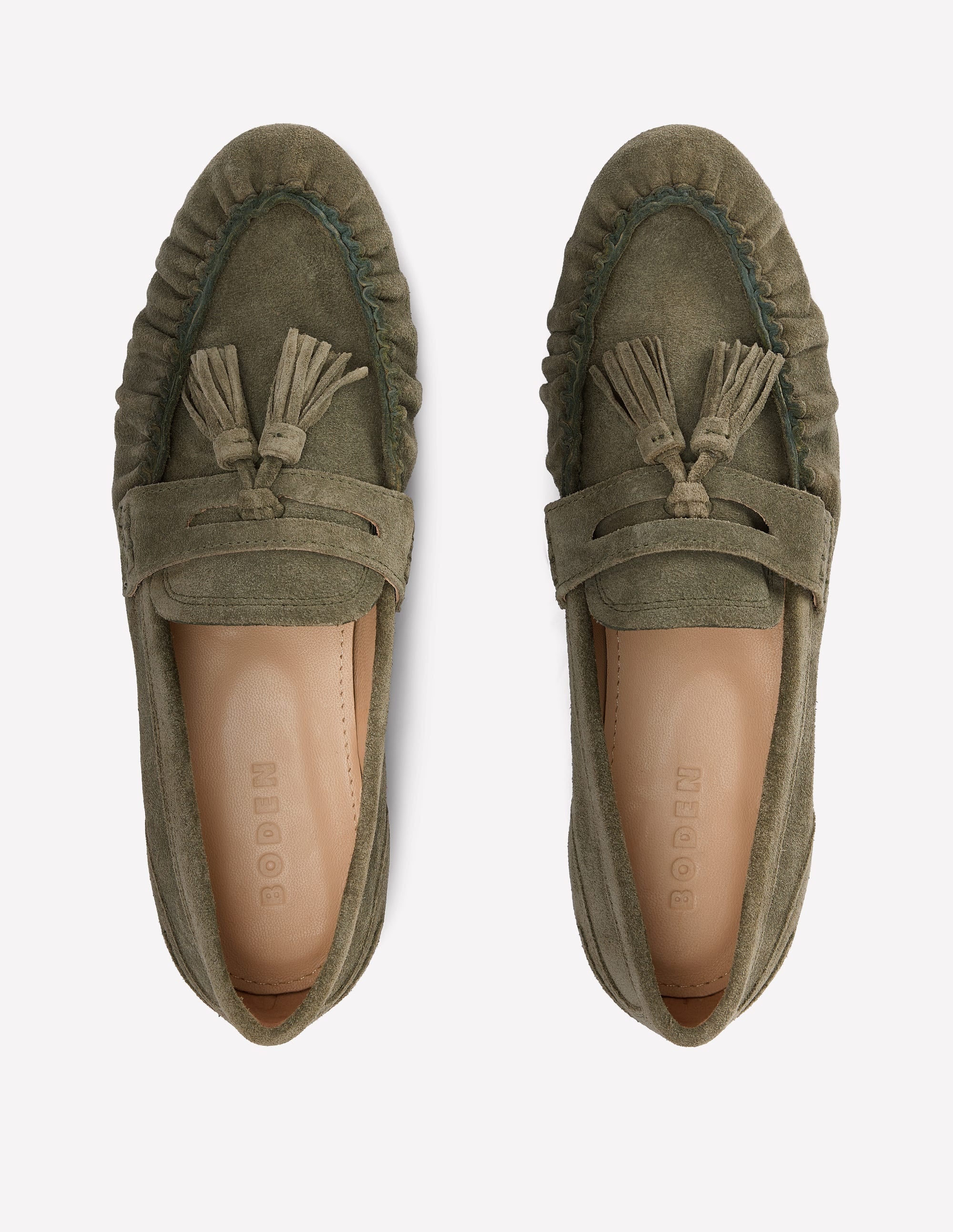 Soft Ruched Loafers-Deep Olive - Image 6