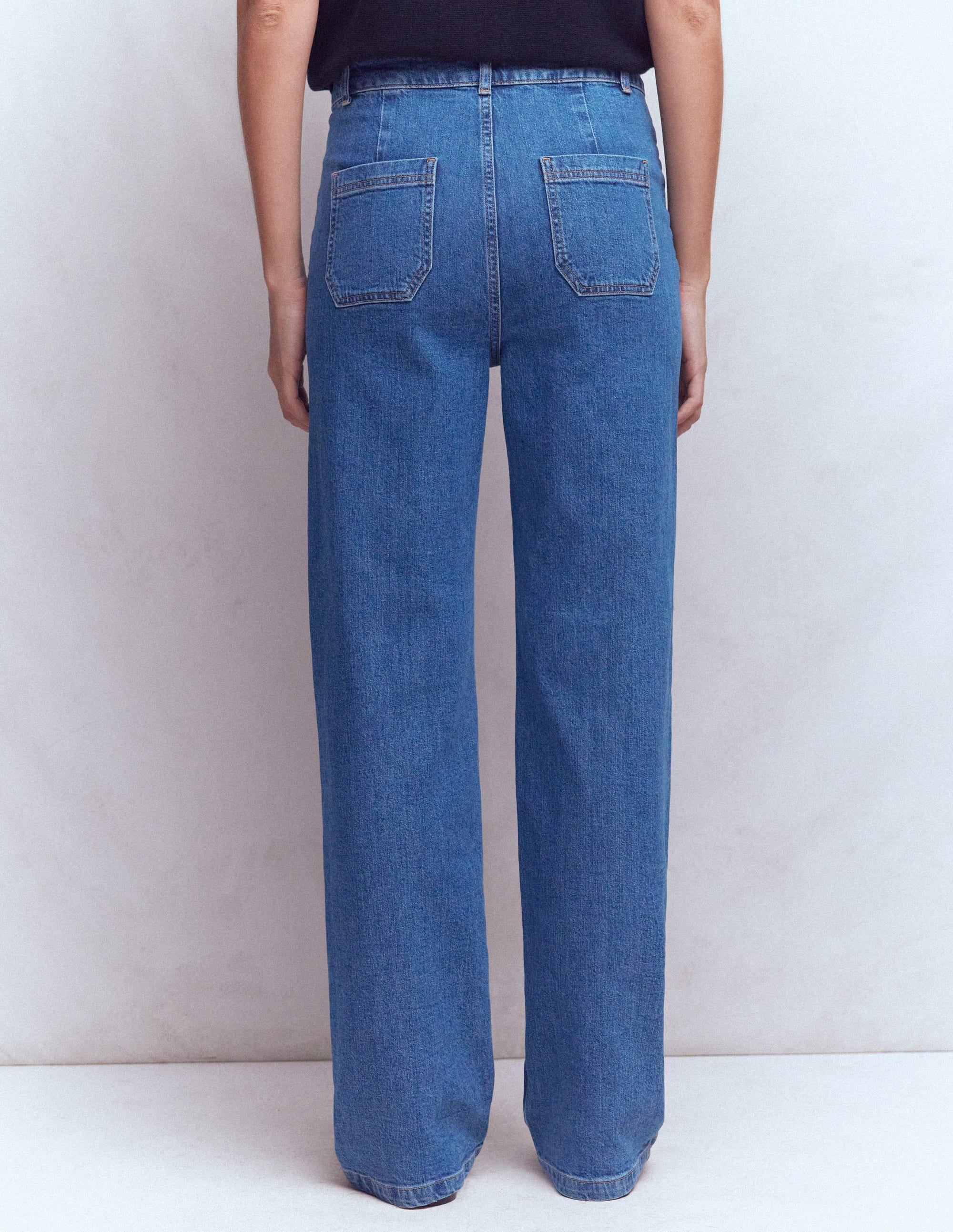 Straight Leg Pocket Jeans-Mid Vintage - Image 3