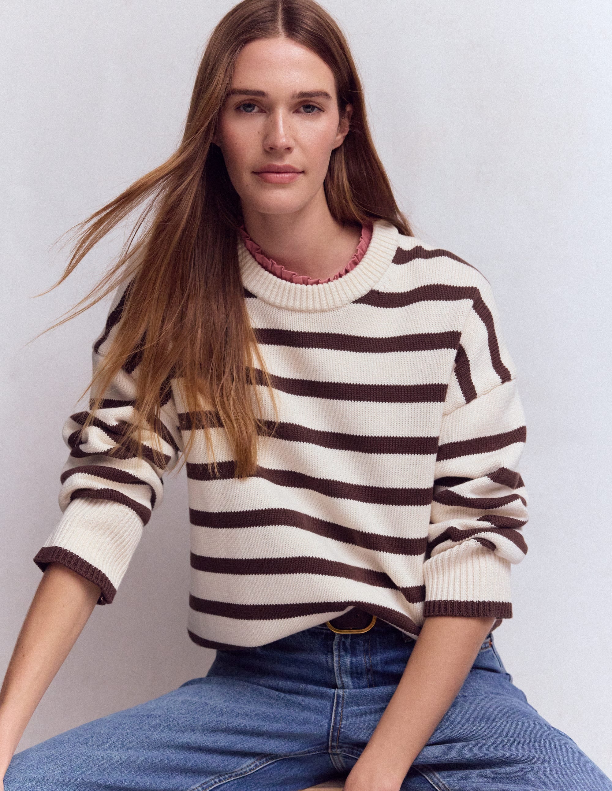 Supersoft Frill Detail T-shirt-Vintage Rose - Image 4