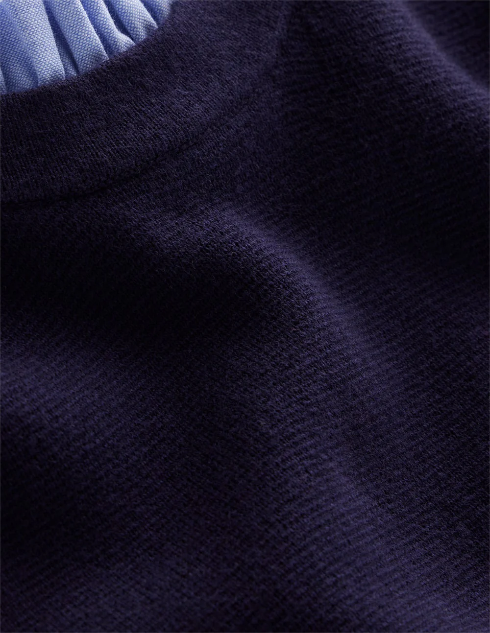 Woven Trim Knit Dress-Navy - Image 7